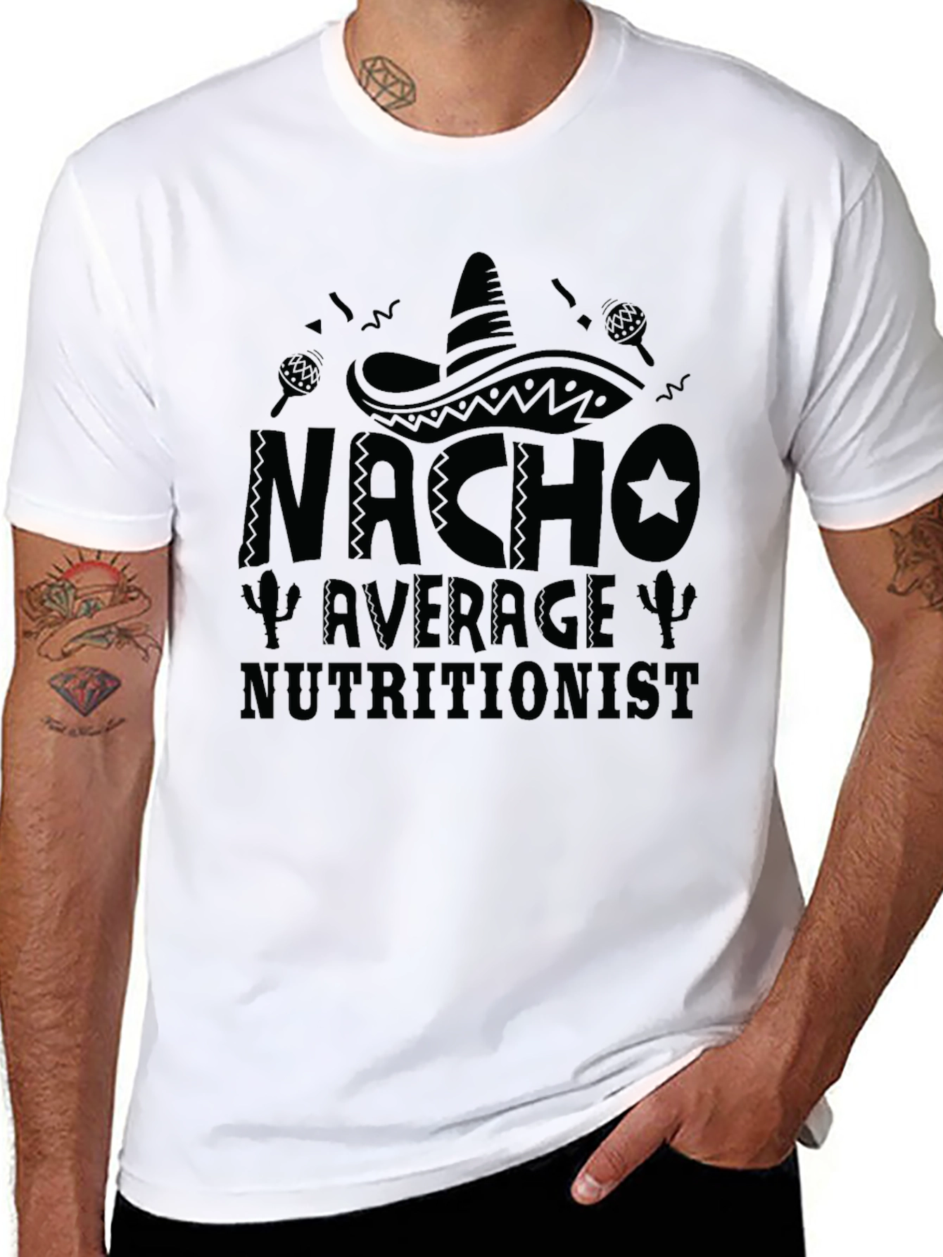 Nacho Average Nutritionist Black Graphic Tee
