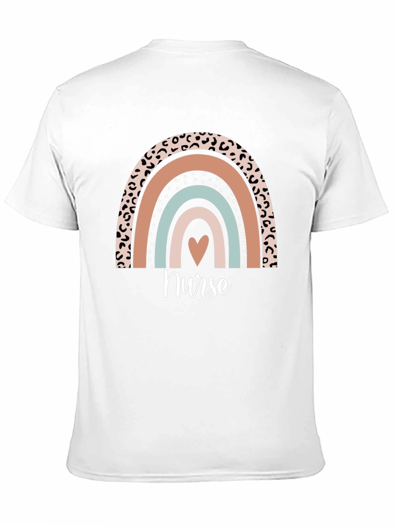 Nurse Rainbow Heart T-Shirt - Black