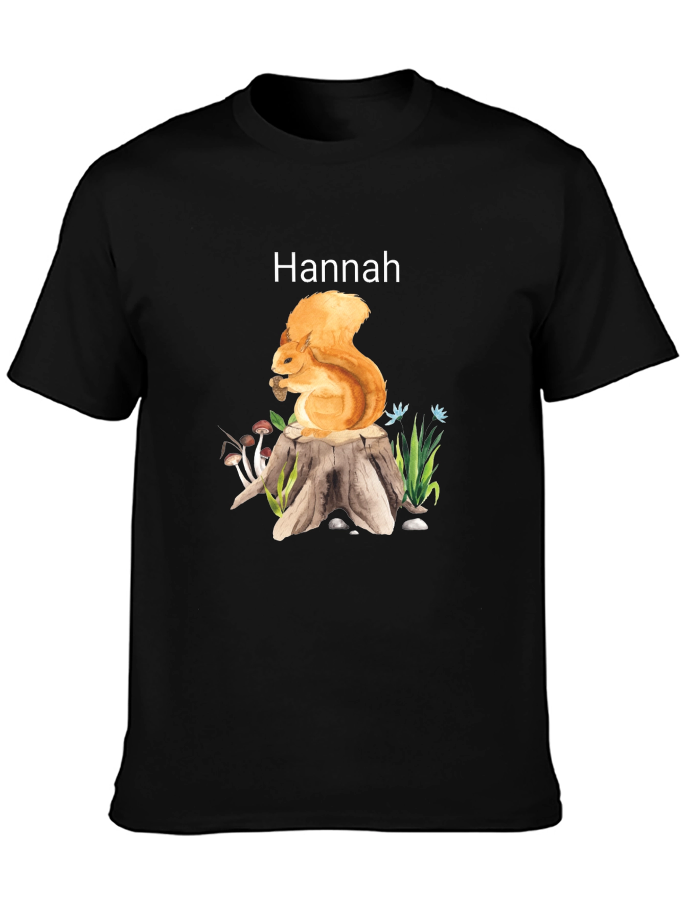 Personalized Hannah Squirrel Graphic T-Shirt