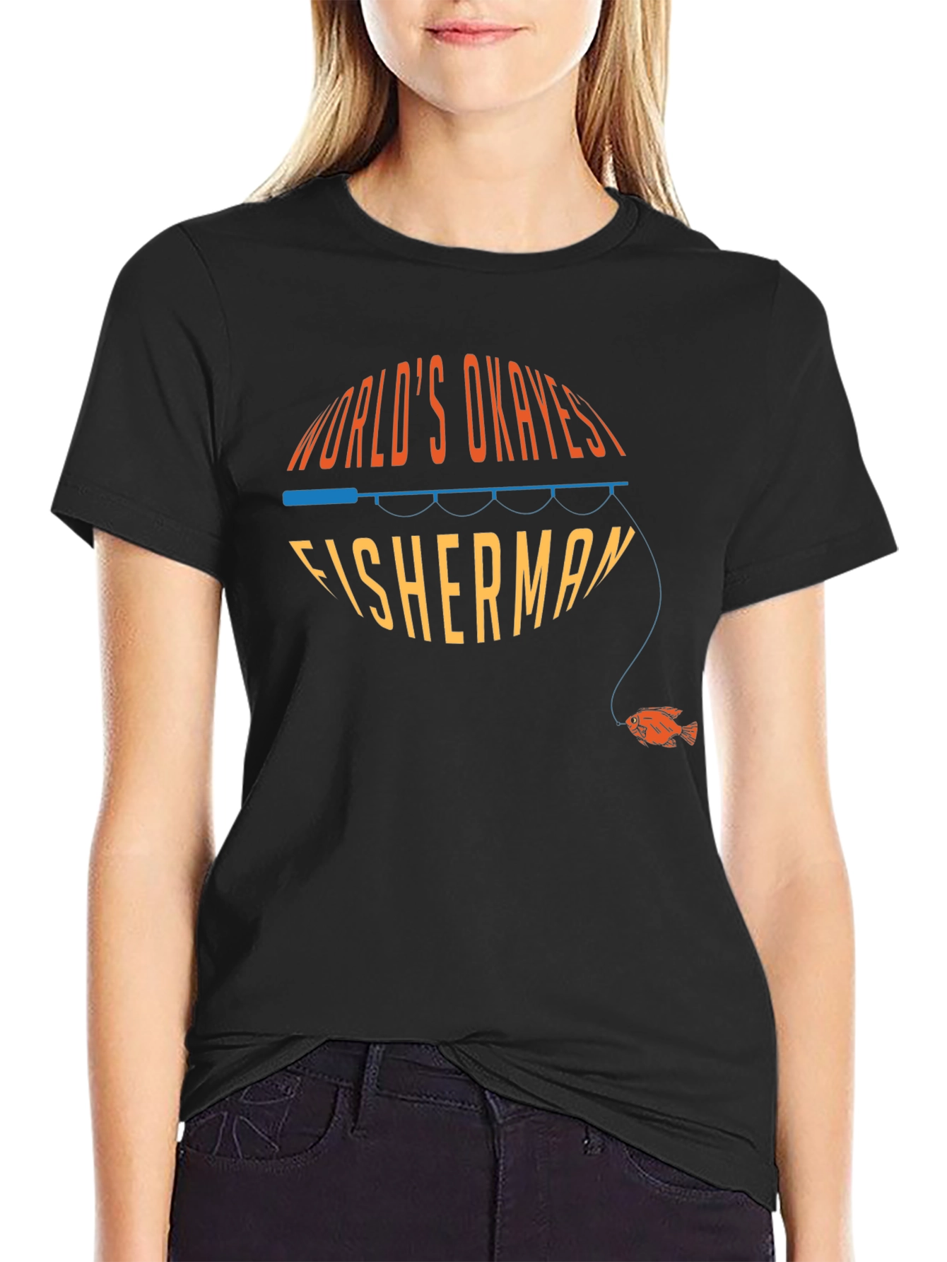 Worlds Okayest Fisherman Graphic T-Shirt