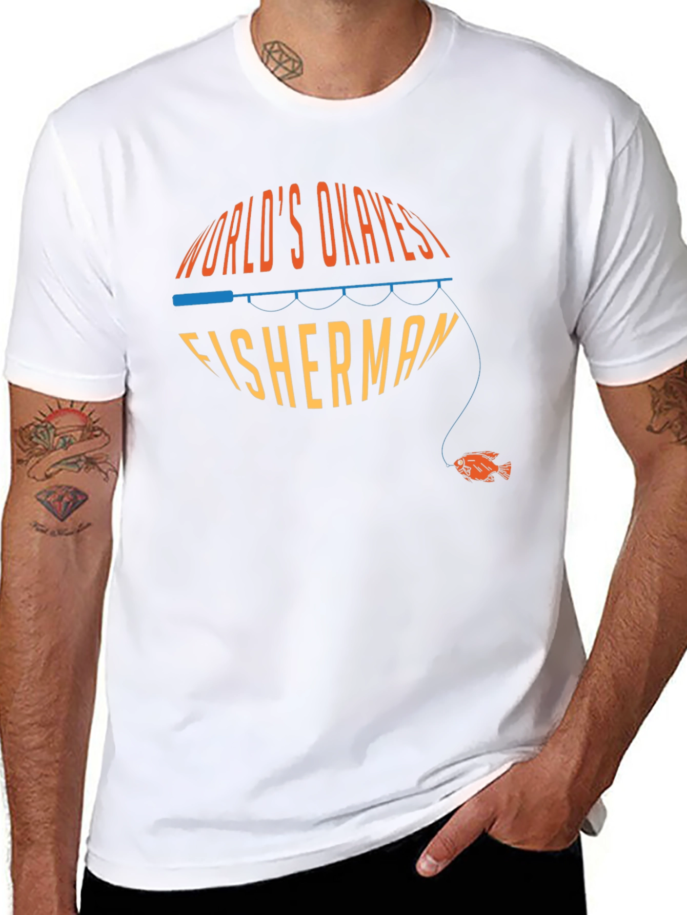 Worlds Okayest Fisherman Graphic T-Shirt