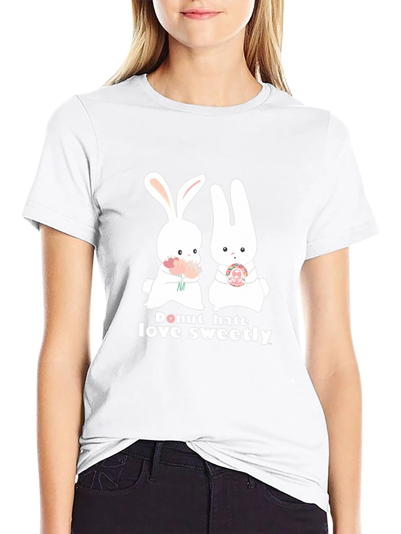 Donut Hate Love Sweetly Bunny T-Shirt