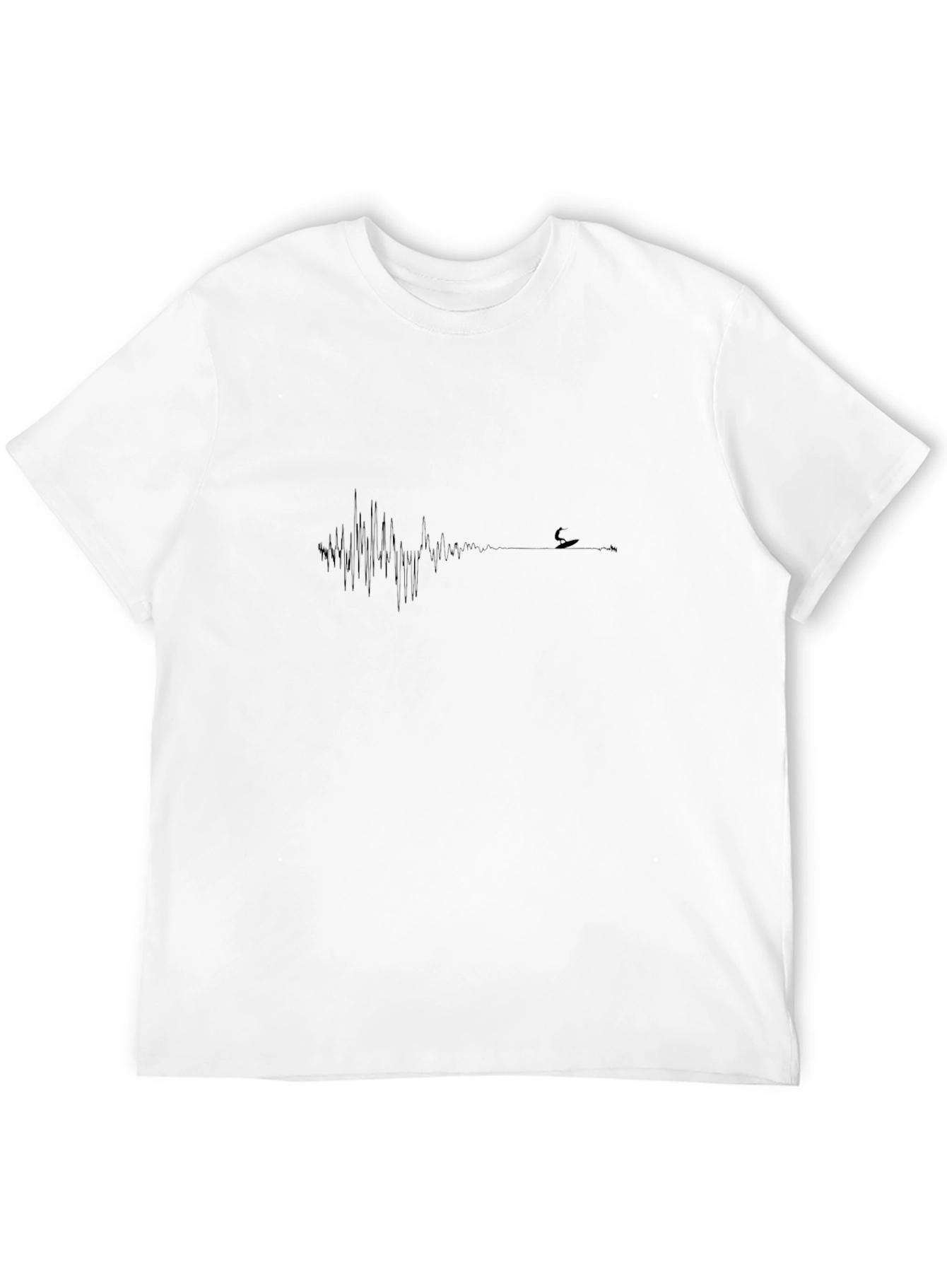 Black Graphic Tee: Soundwave & Kayak Design
