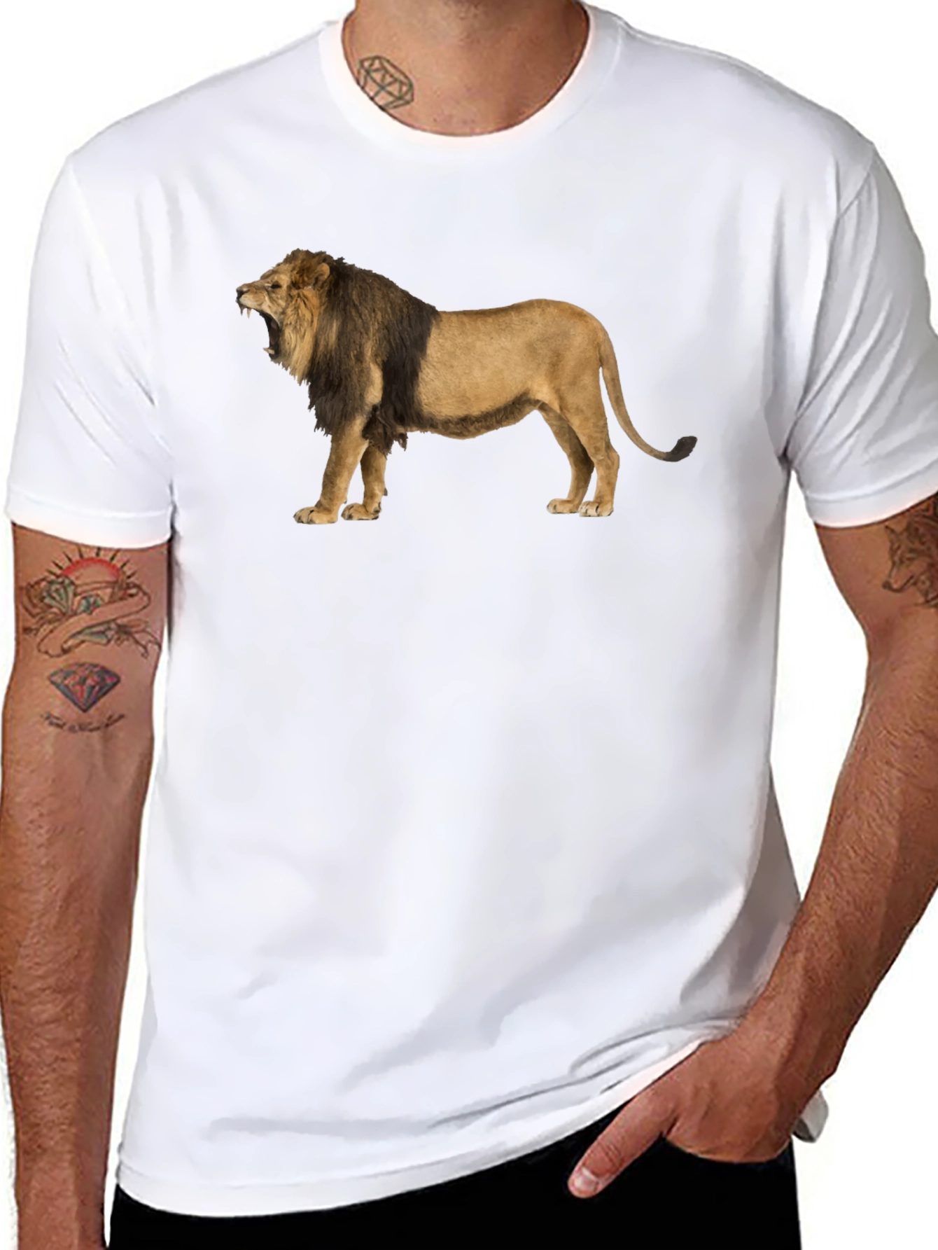 Lion Graphic Tee - Mens Black T-Shirt