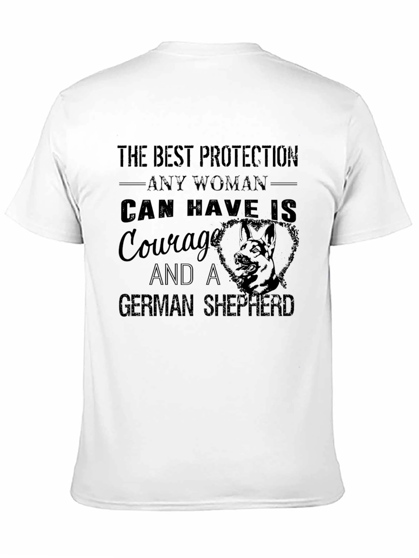 Courage & German Shepherd T-Shirt - Womens Protection Tee