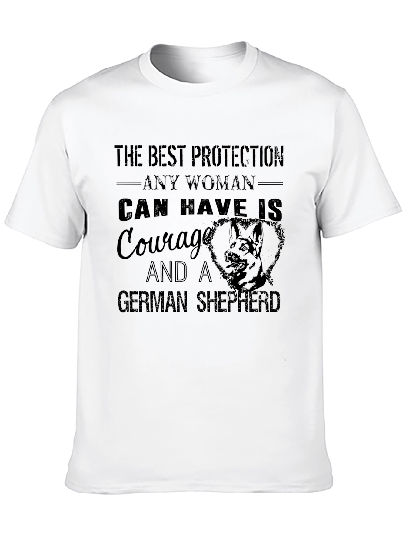 Courage & German Shepherd T-Shirt - Womens Protection Tee
