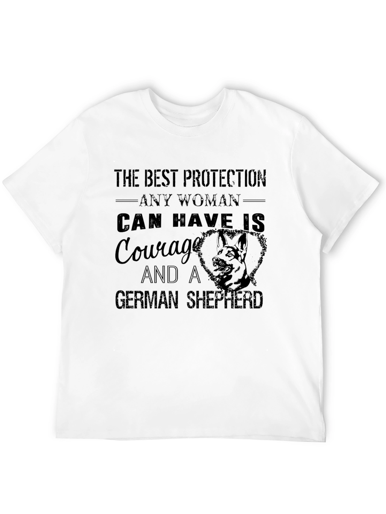 Courage & German Shepherd T-Shirt - Womens Protection Tee