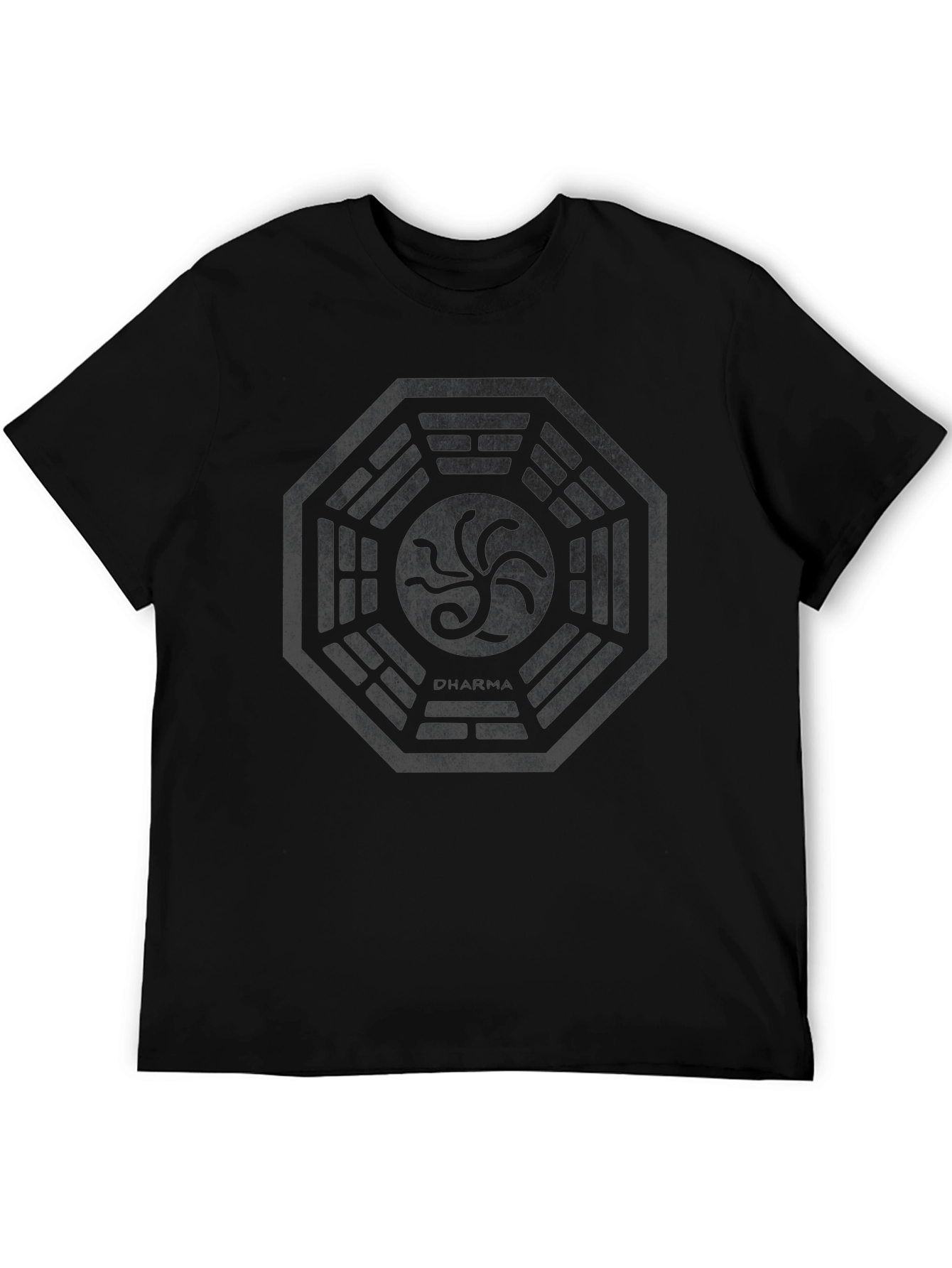 Mens Black Dharma Initiative Graphic T-Shirt