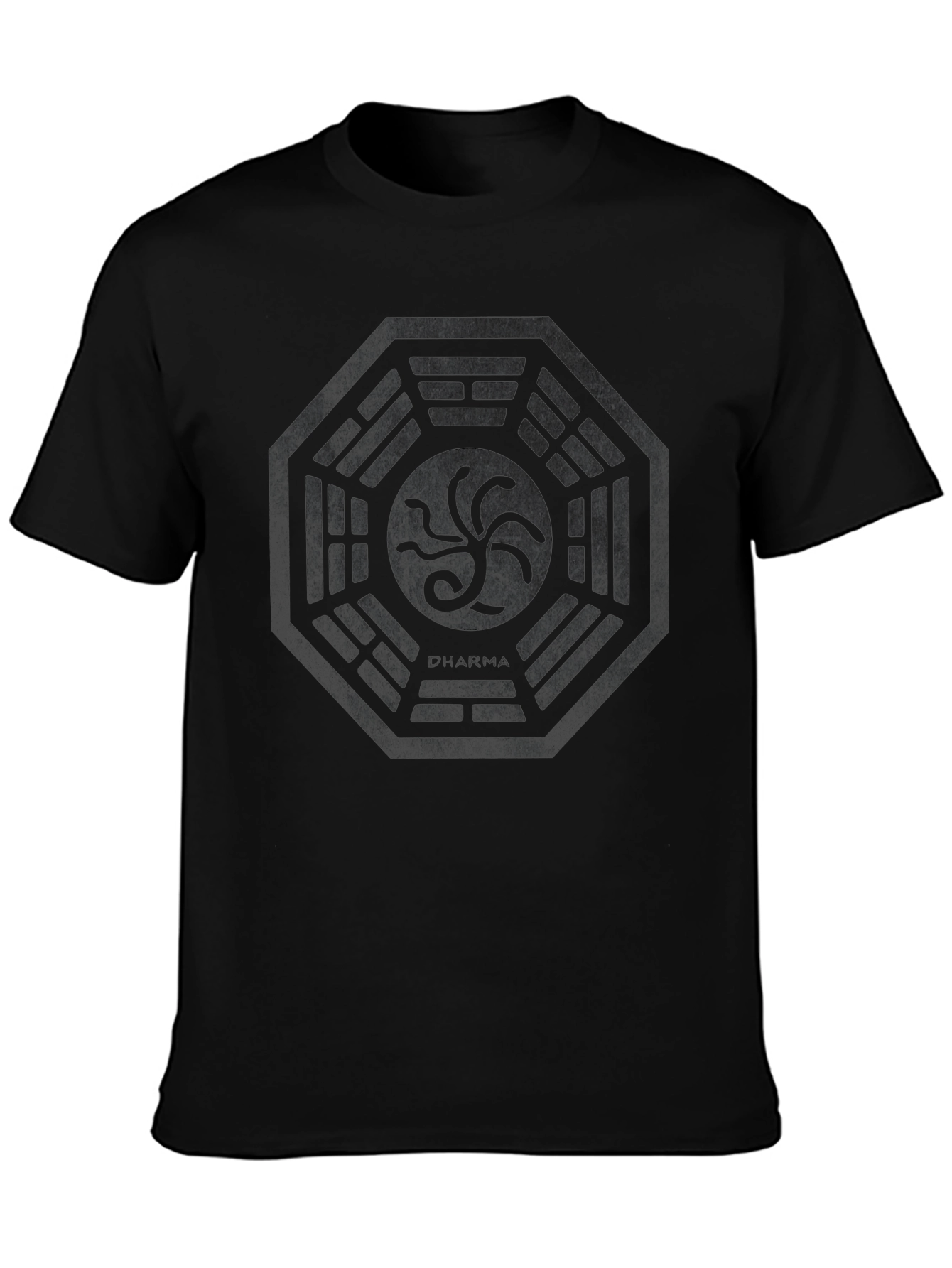 Mens Black Dharma Initiative Graphic T-Shirt
