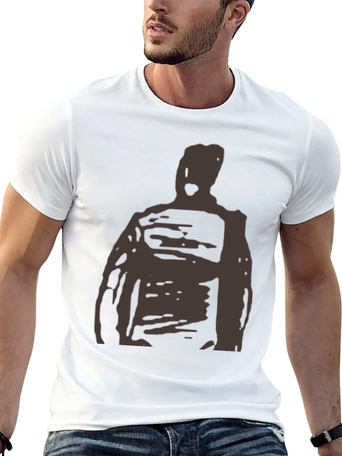 Abstract Figure Graphic T-Shirt - Black
