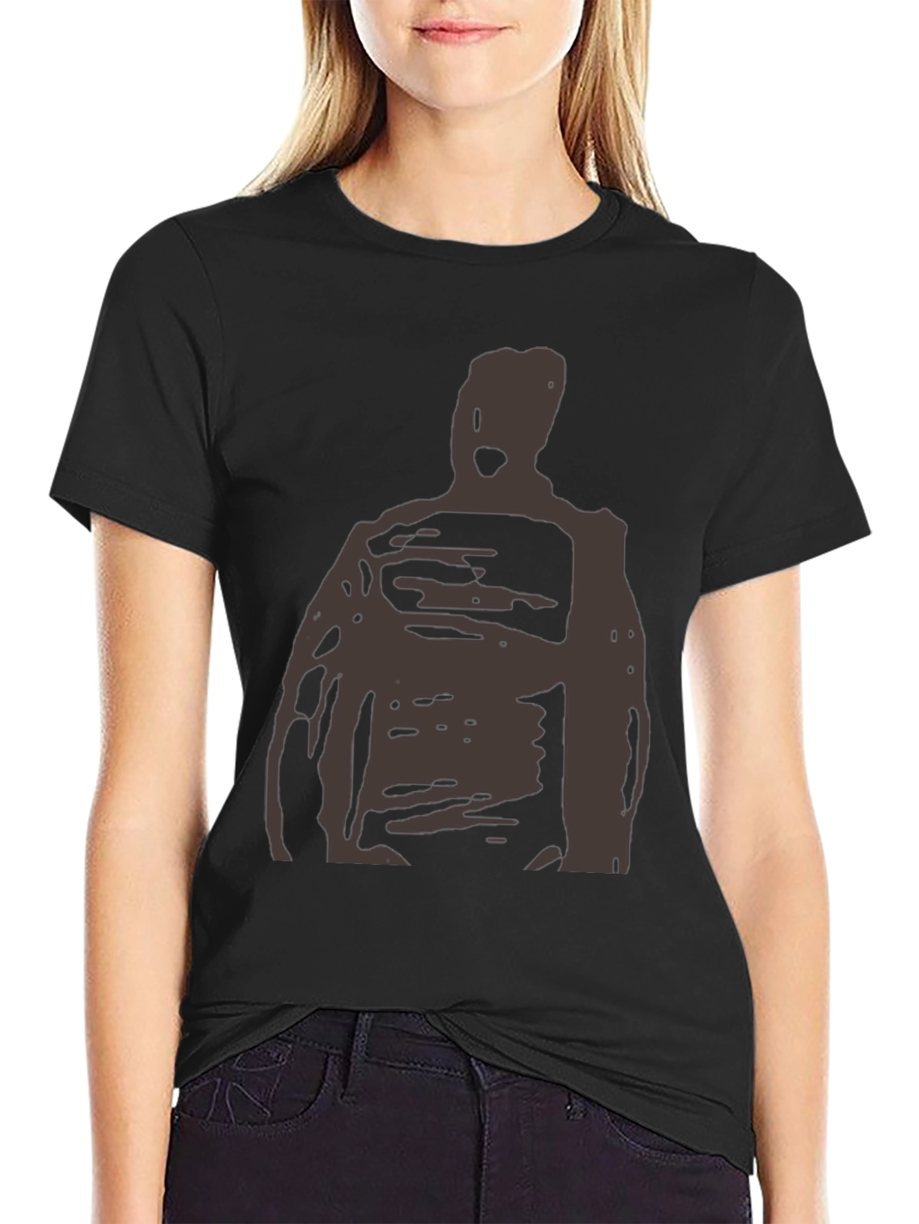 Abstract Figure Graphic T-Shirt - Black