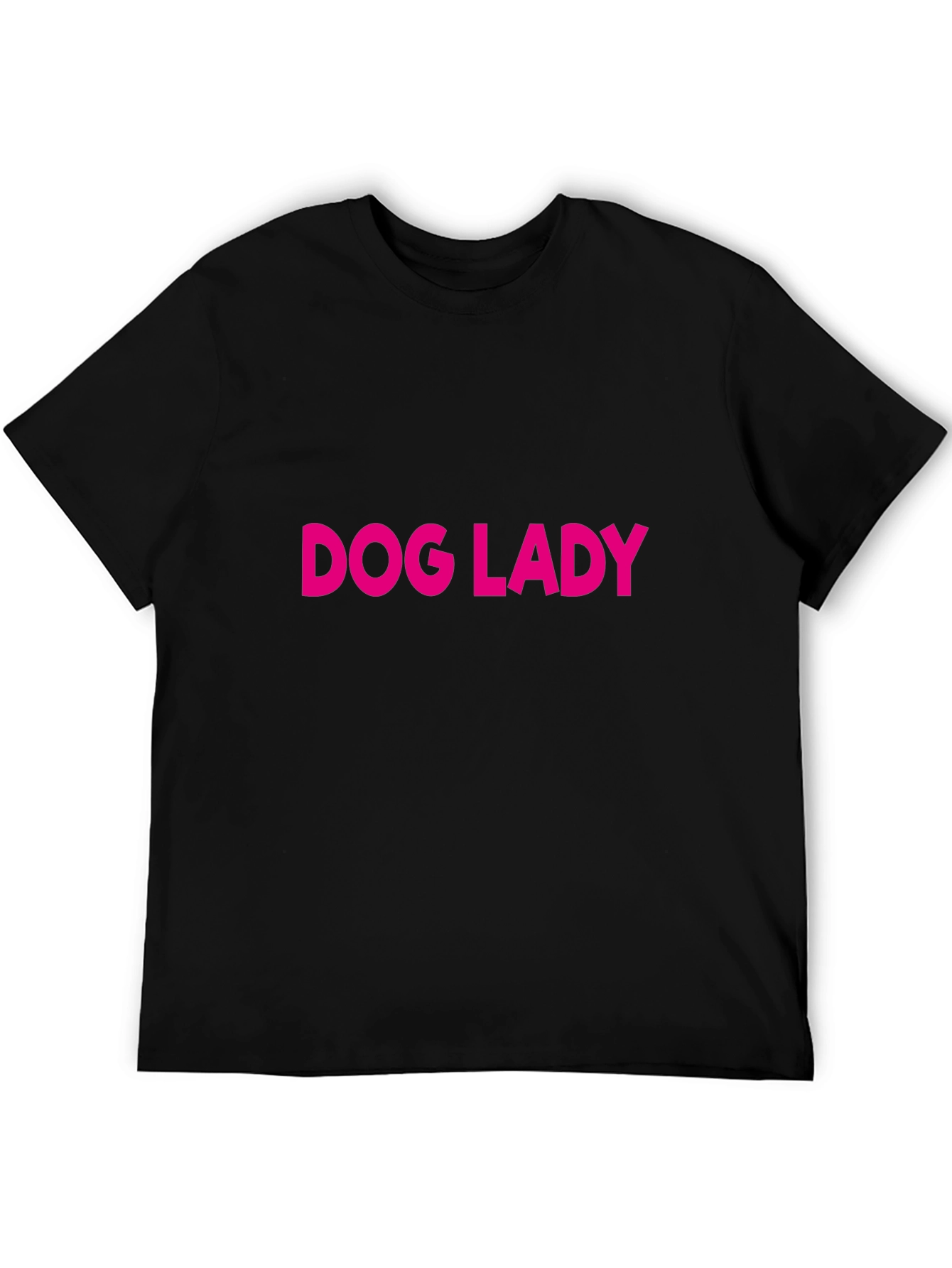 Dog Lady Graphic Tee - Black Cotton T-Shirt