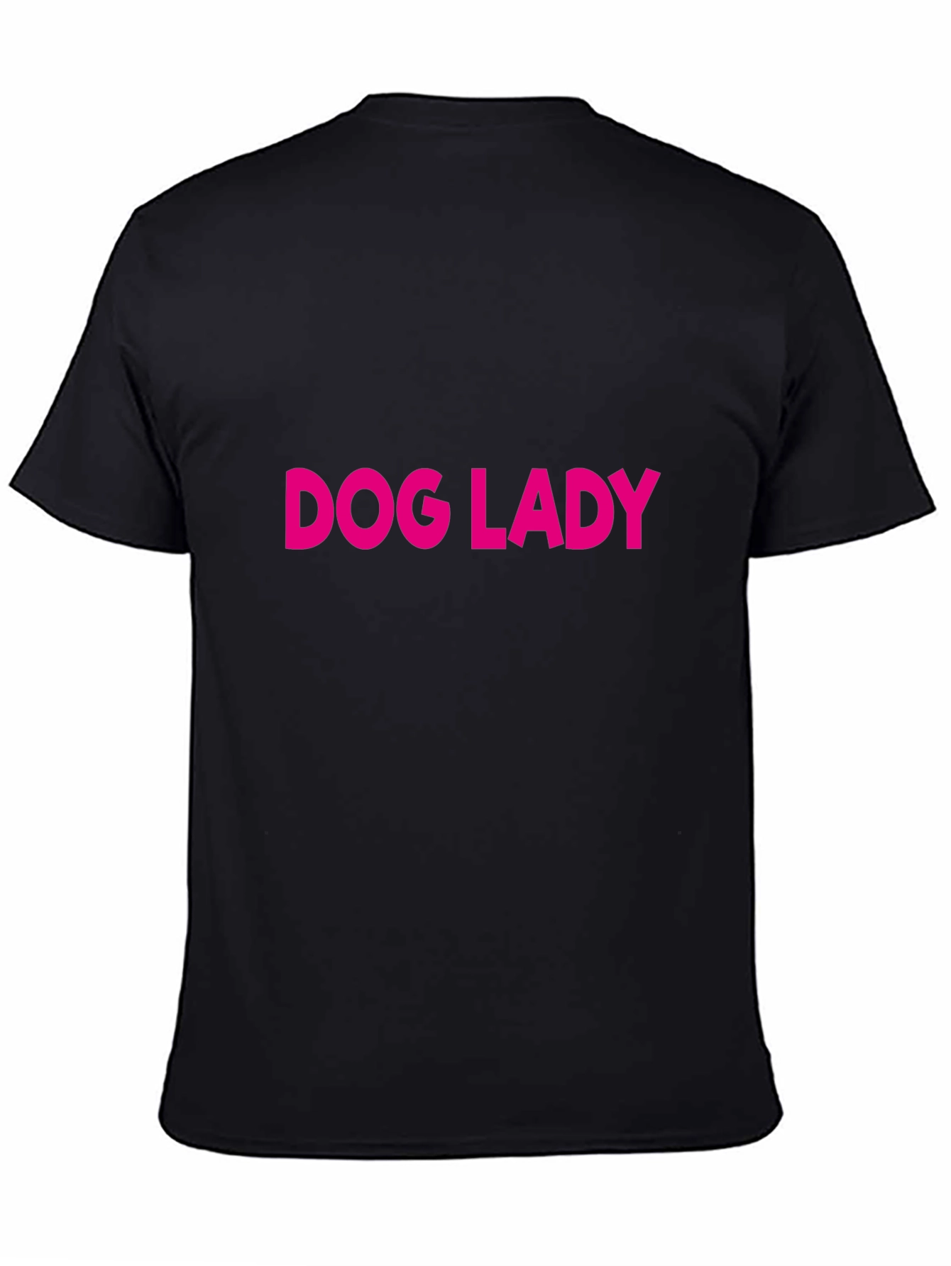 Dog Lady Graphic Tee - Black Cotton T-Shirt