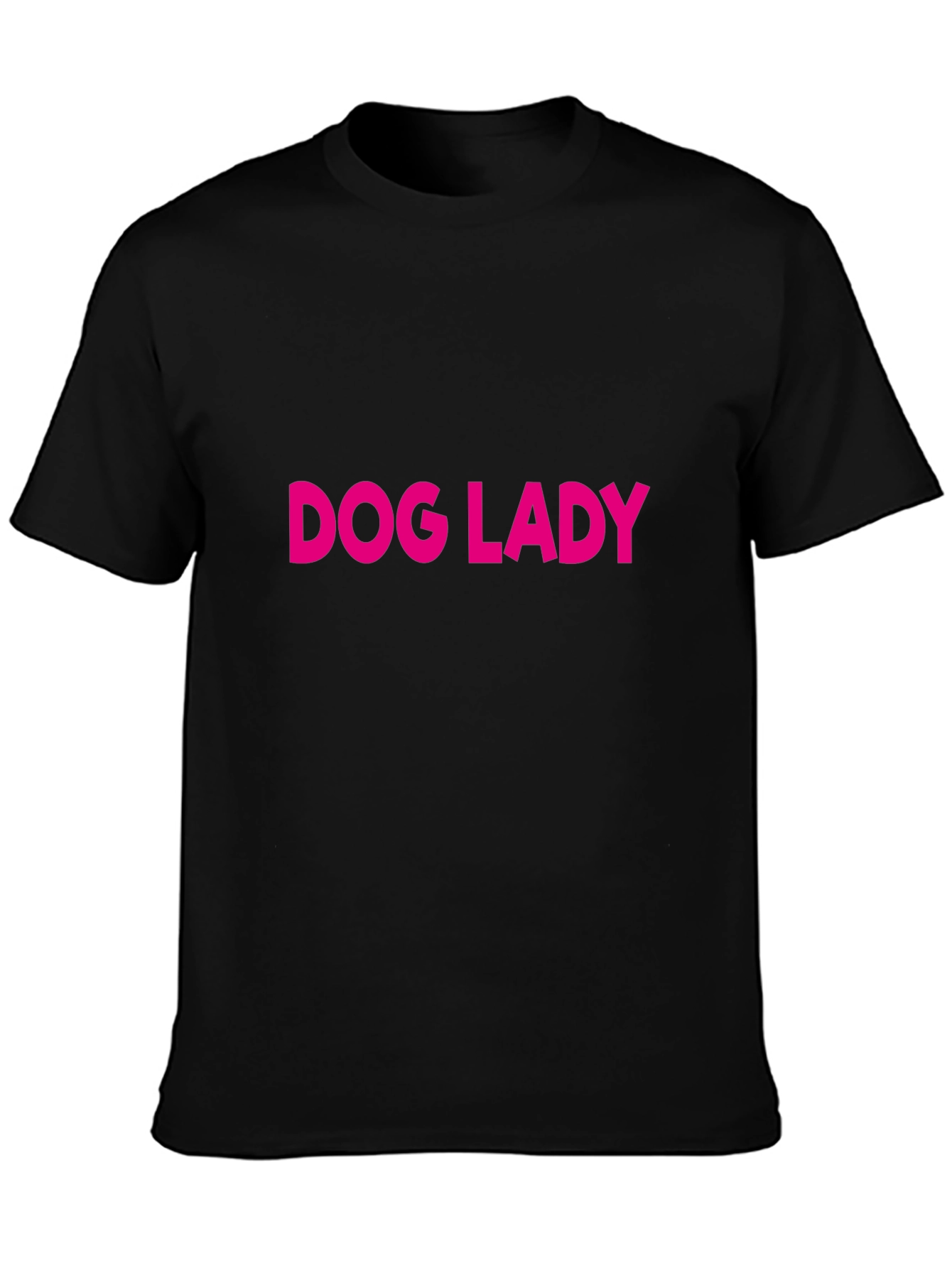 Dog Lady Graphic Tee - Black Cotton T-Shirt