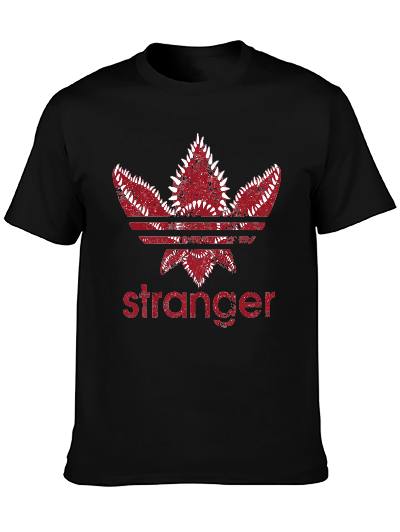 Stranger Trefoil T-Shirt - Dark Red Design