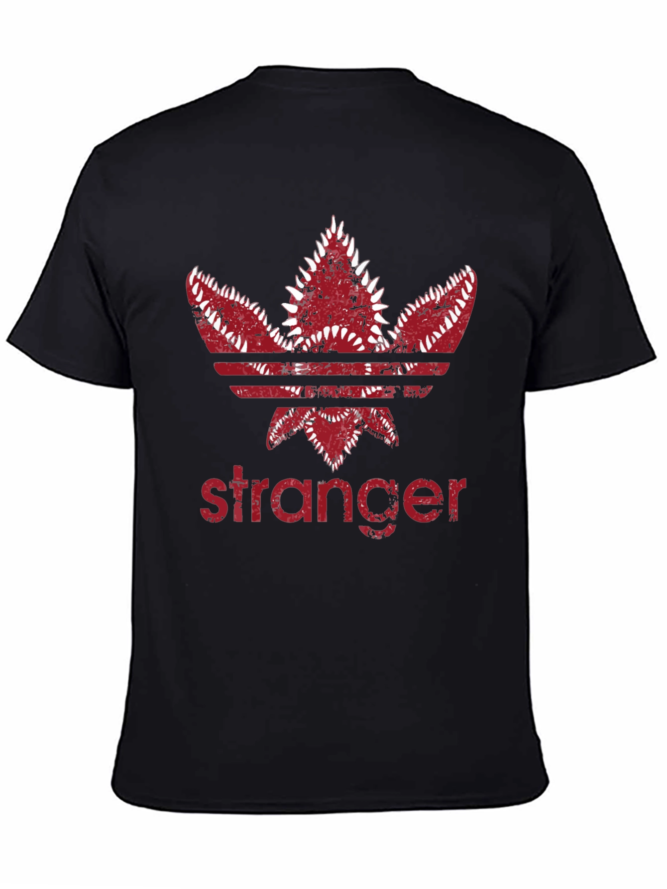 Stranger Trefoil T-Shirt - Dark Red Design