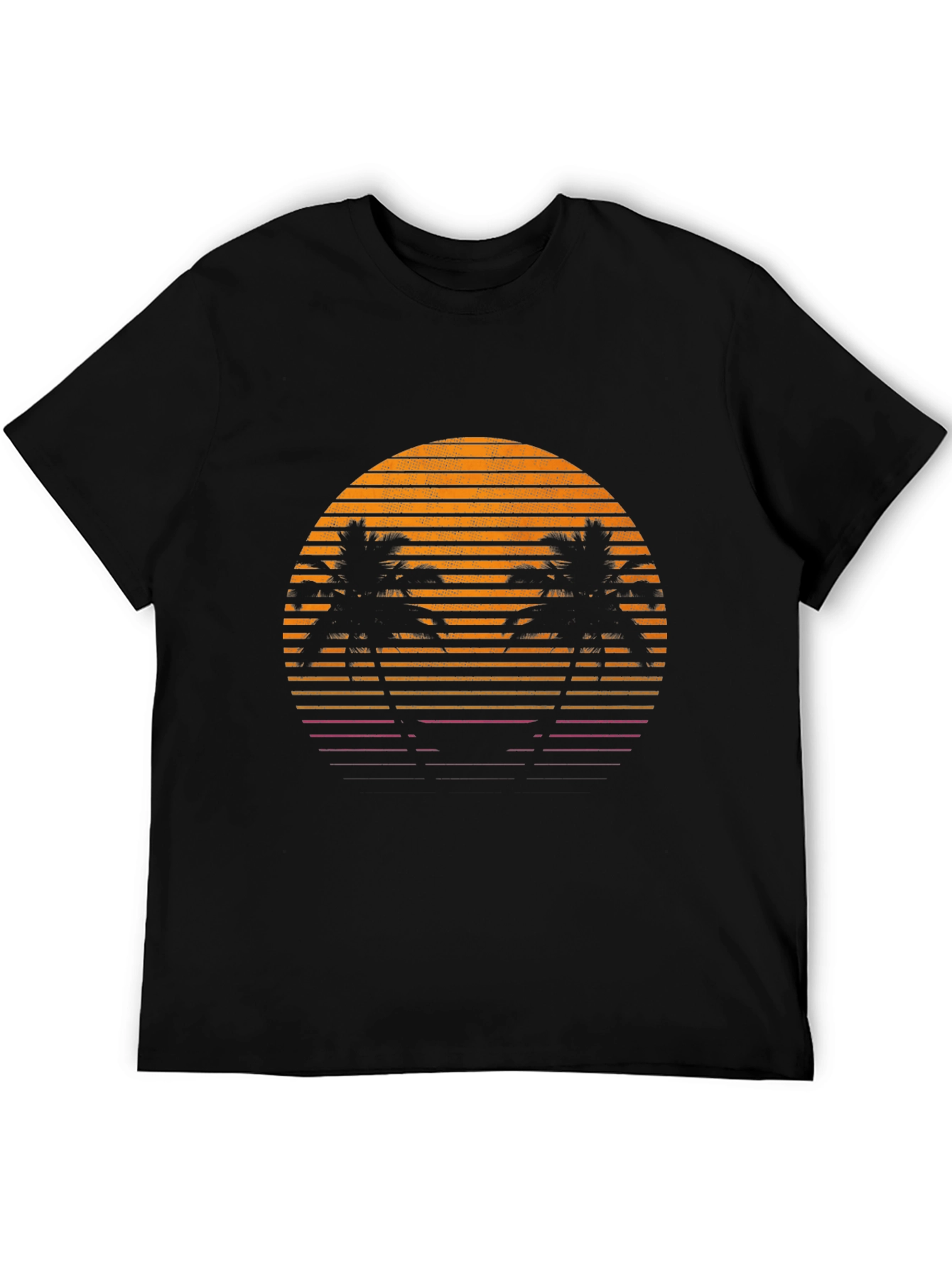 Retro Sunset Palm Tree Graphic T-Shirt