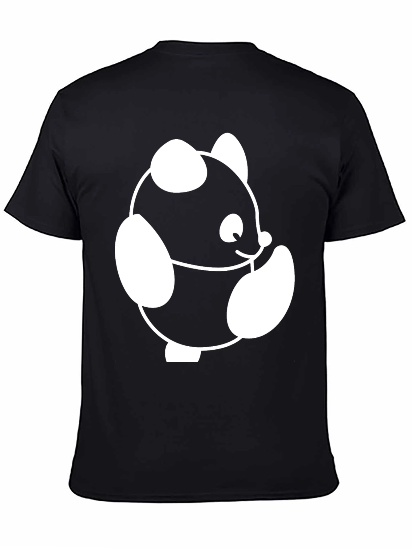 Cute Panda Graphic Black T-Shirt