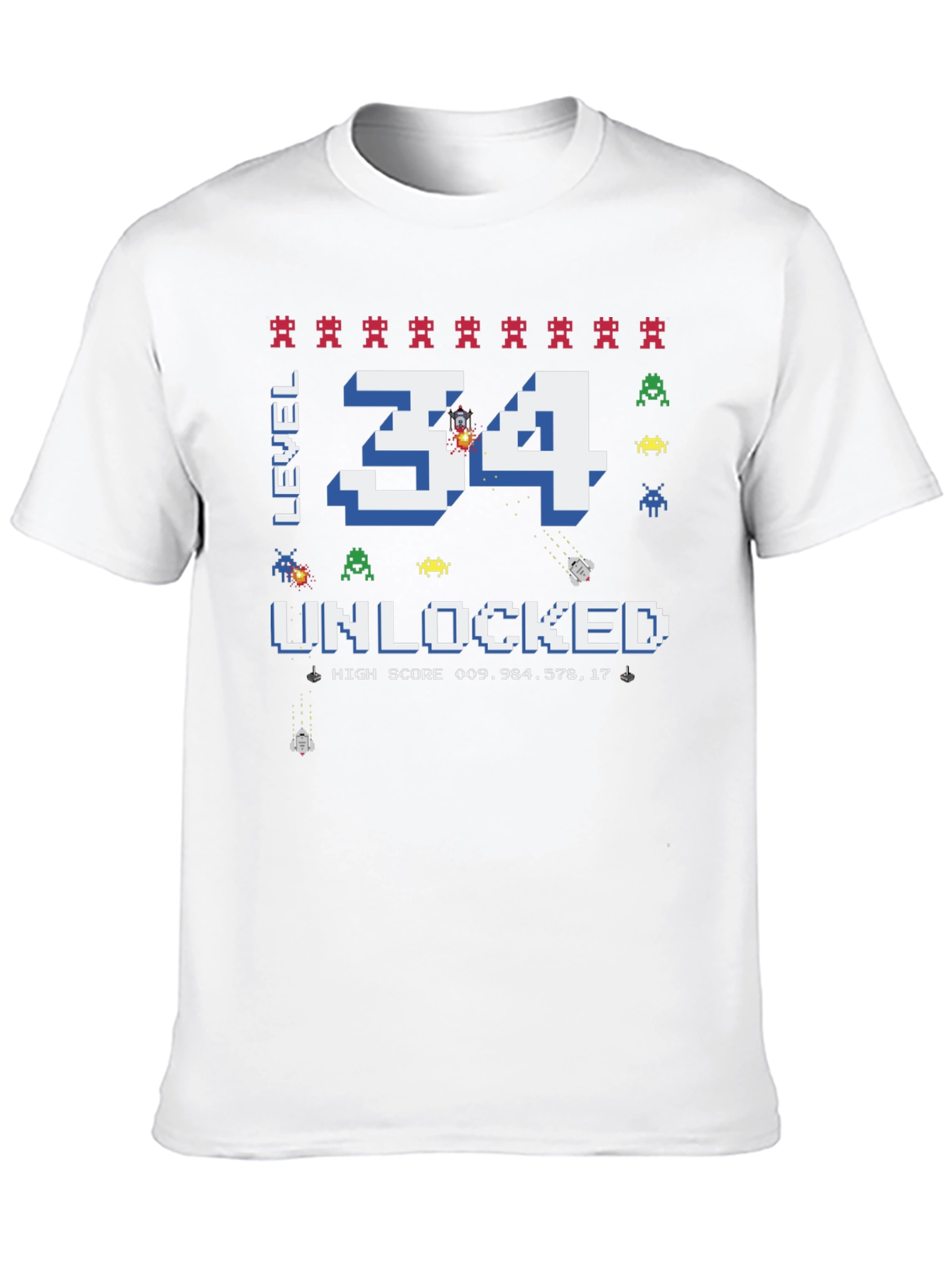 Level 34 Unlocked Graphic Tee - Gamer Birthday Shirt