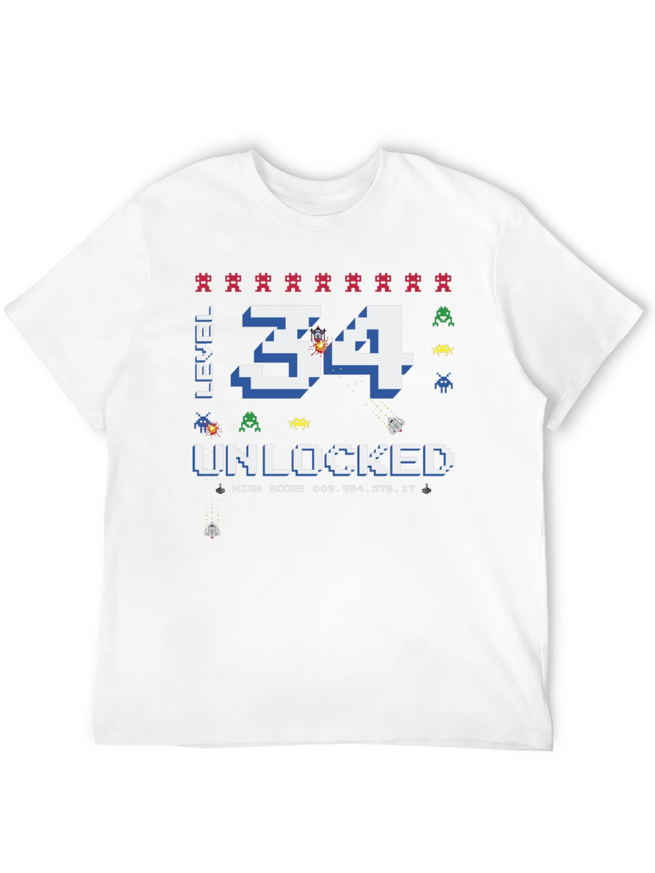Level 34 Unlocked Graphic Tee - Gamer Birthday Shirt