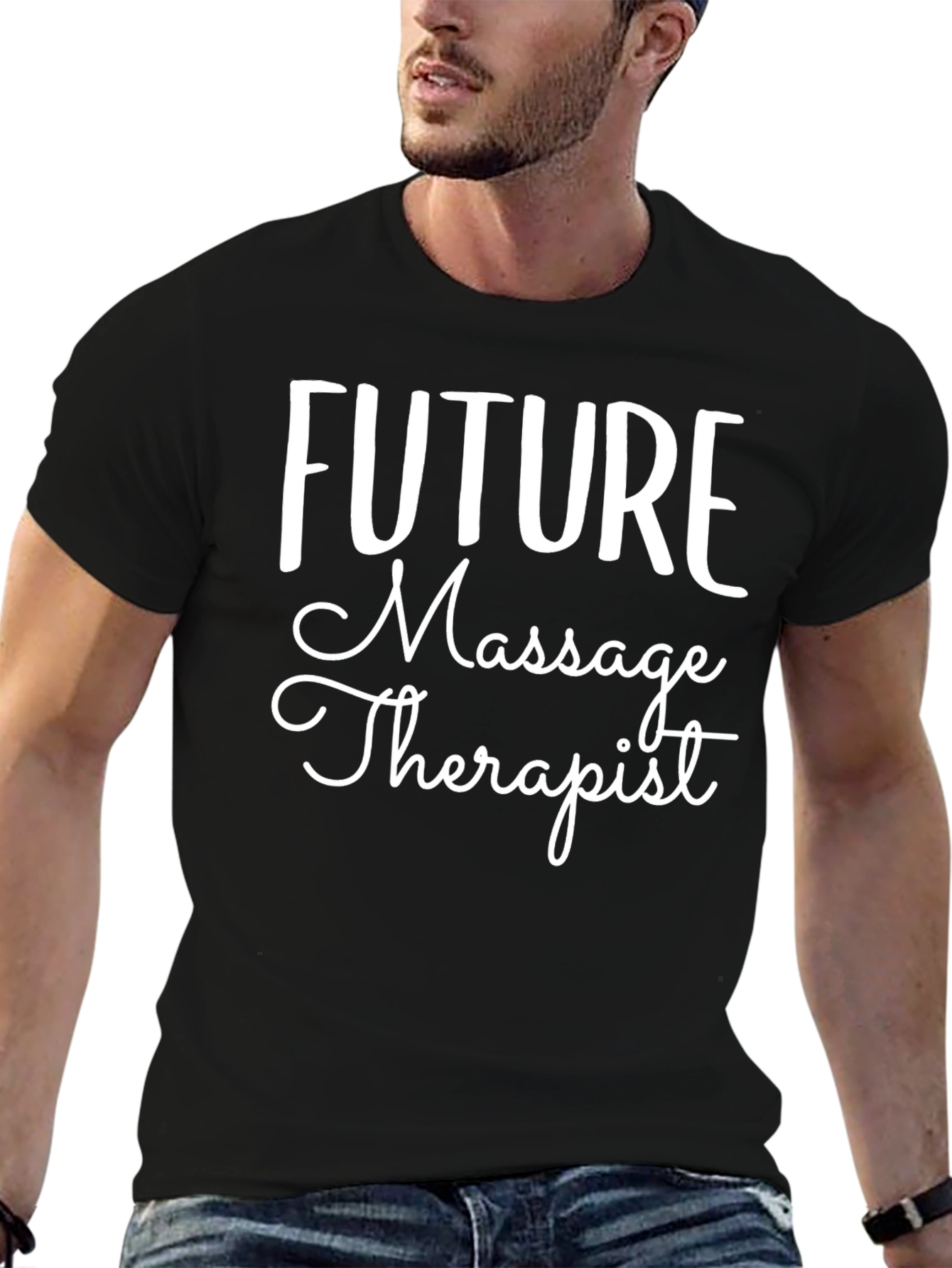 Future Massage Therapist T-Shirt - Black Cotton Tee
