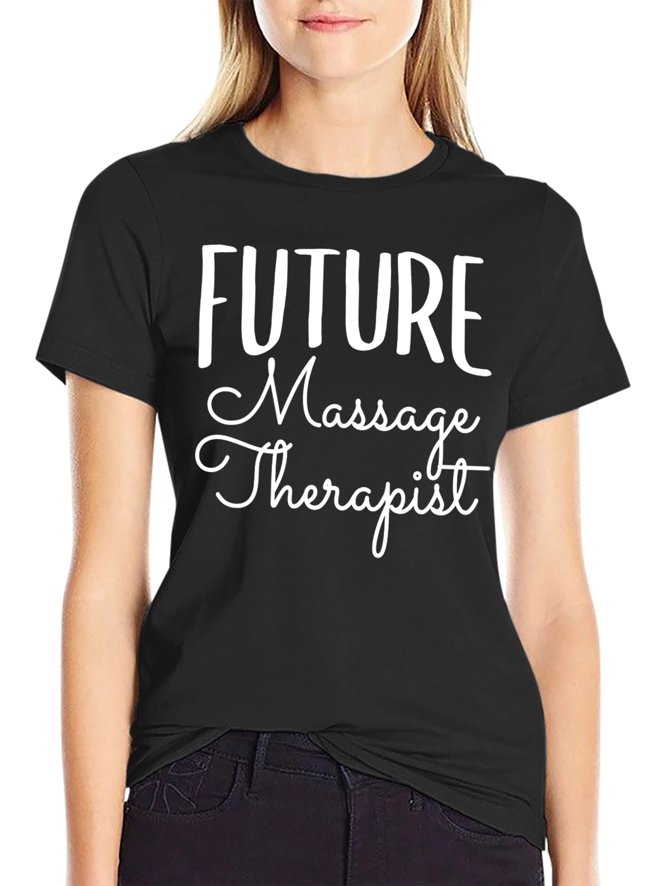 Future Massage Therapist T-Shirt - Black Cotton Tee