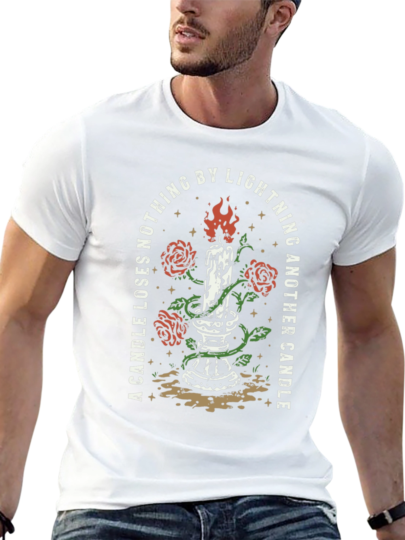 Candle Roses Lightning Black Graphic Tee