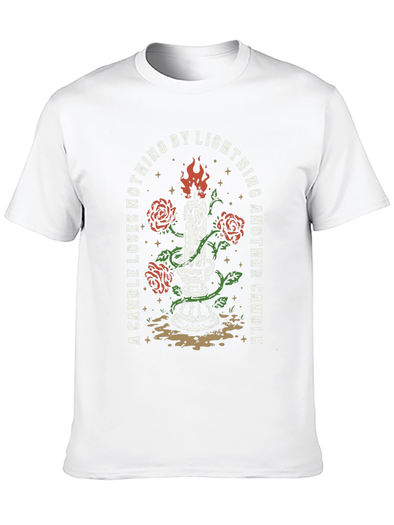 Candle Roses Lightning Black Graphic Tee
