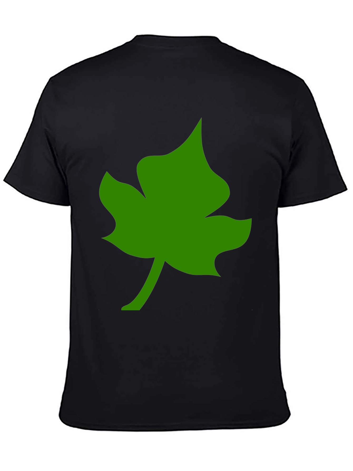 Leaf Graphic Tee - Casual Black T-Shirt