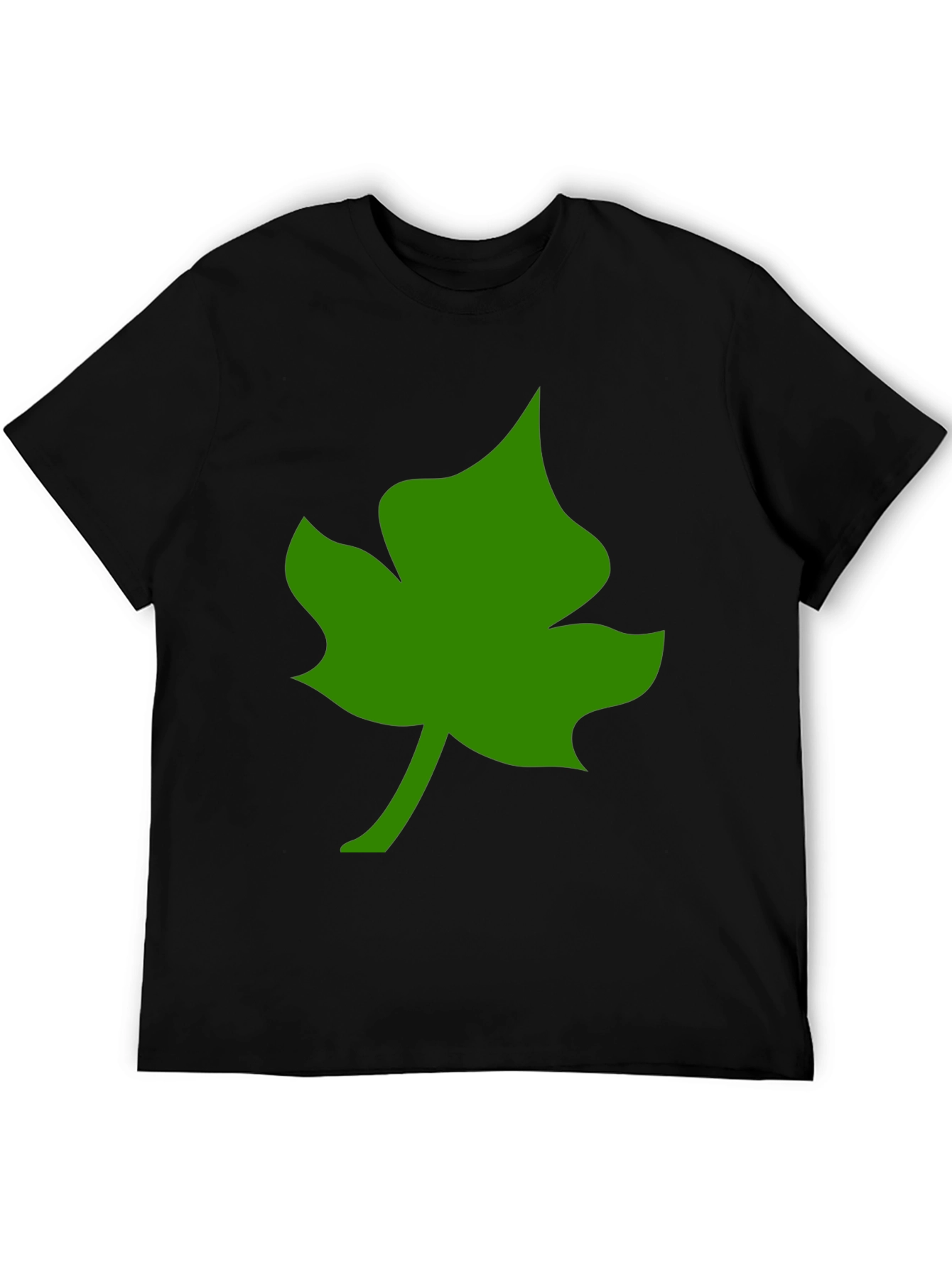 Leaf Graphic Tee - Casual Black T-Shirt