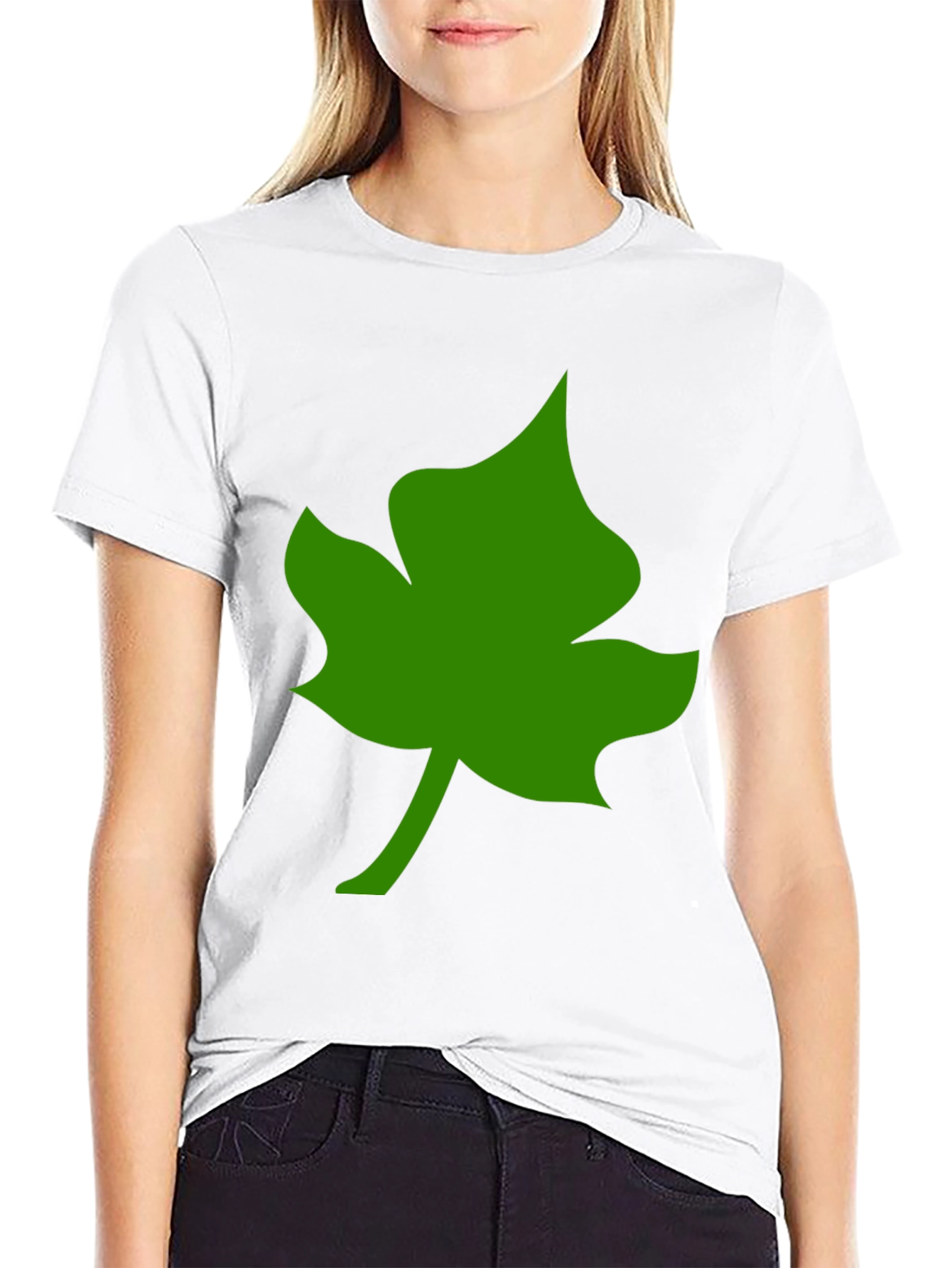 Leaf Graphic Tee - Casual Black T-Shirt