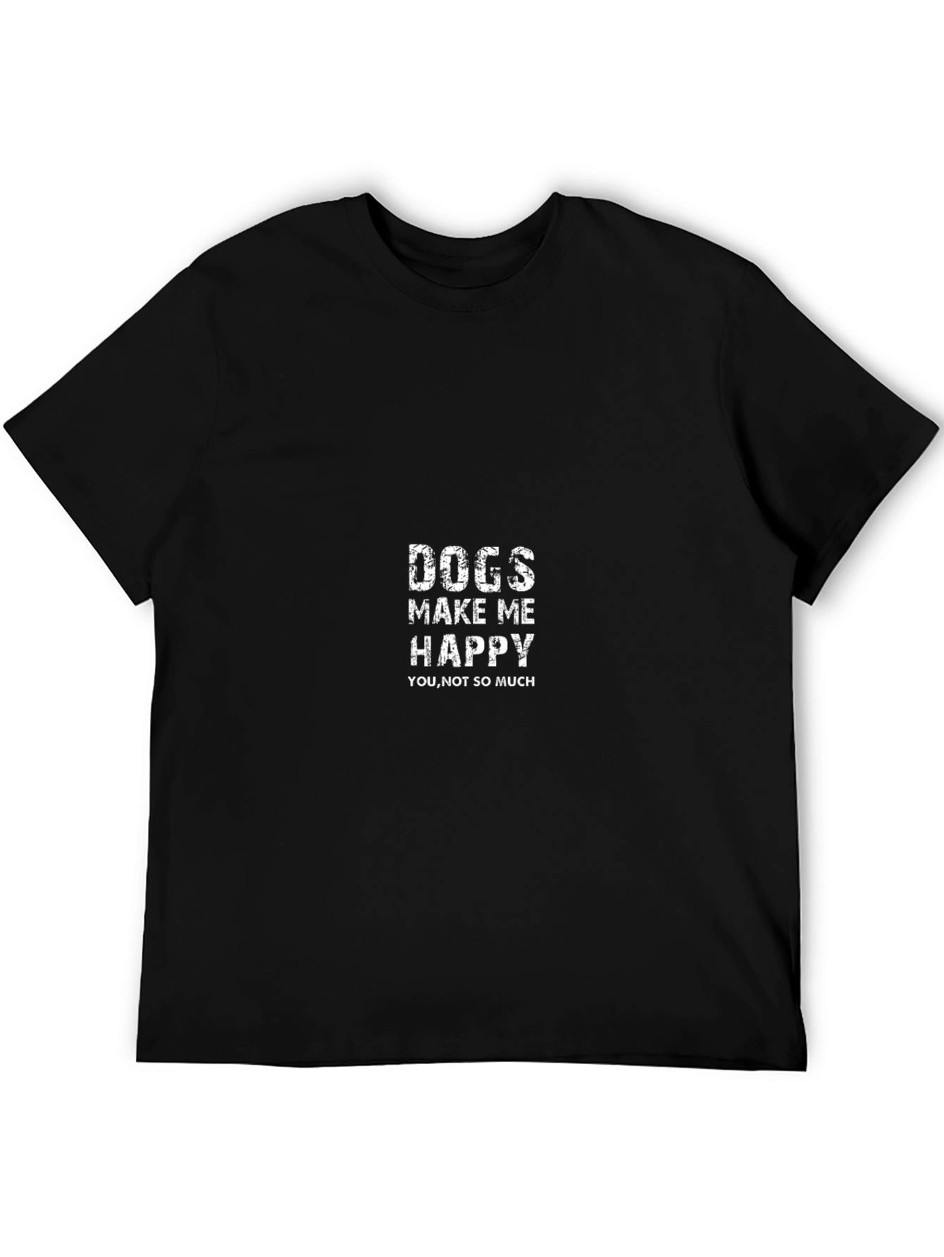 Dogs Make Me Happy Graphic Tee Black