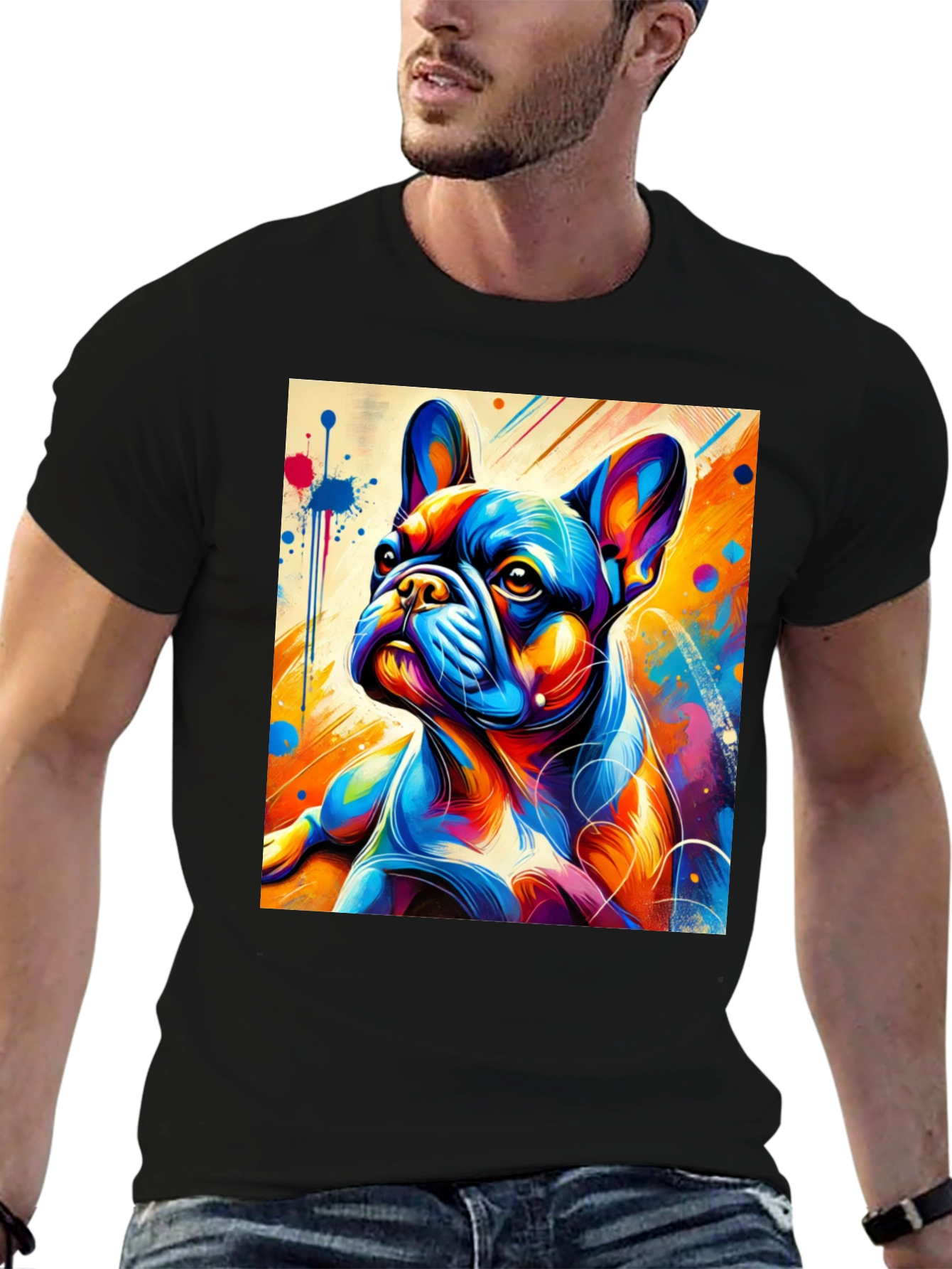 Vibrant French Bulldog Graphic Tee