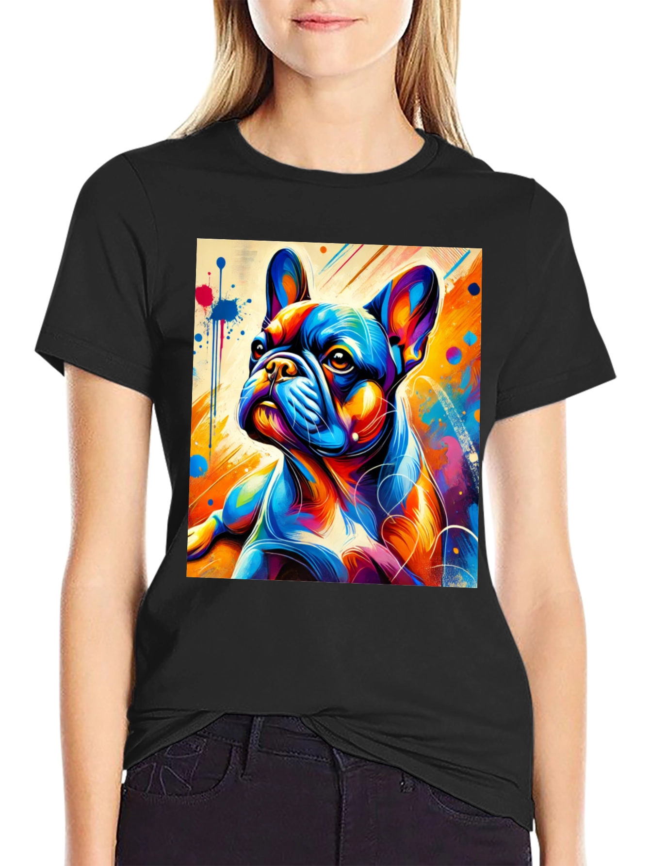 Vibrant French Bulldog Graphic Tee