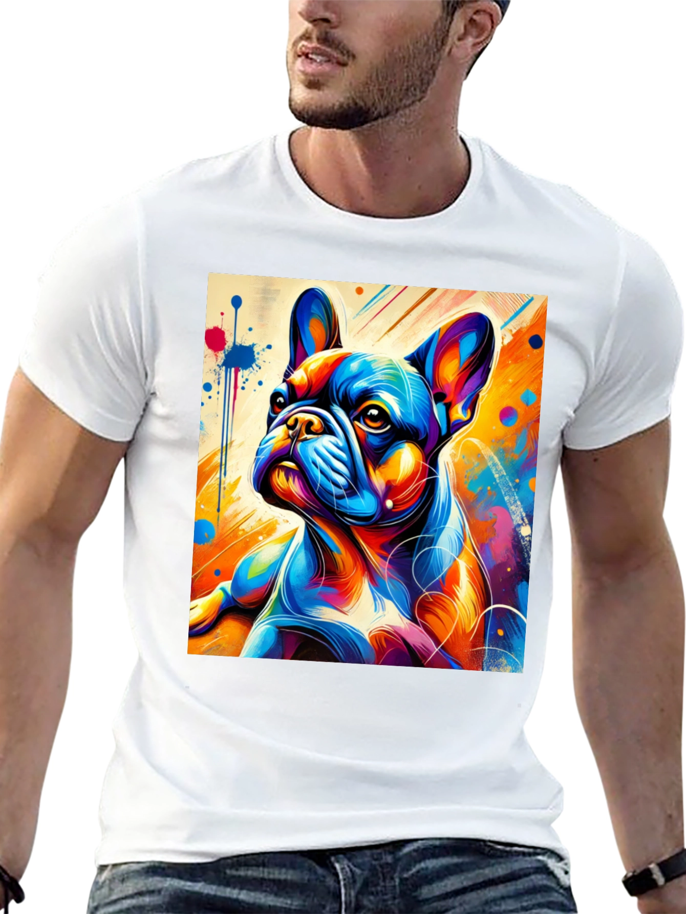 Vibrant French Bulldog Graphic Tee
