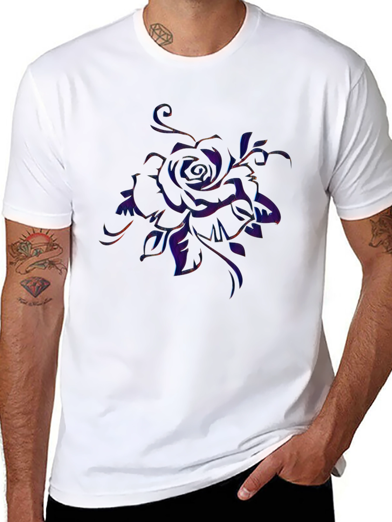Floral Graphic Print Crew Neck T-Shirt