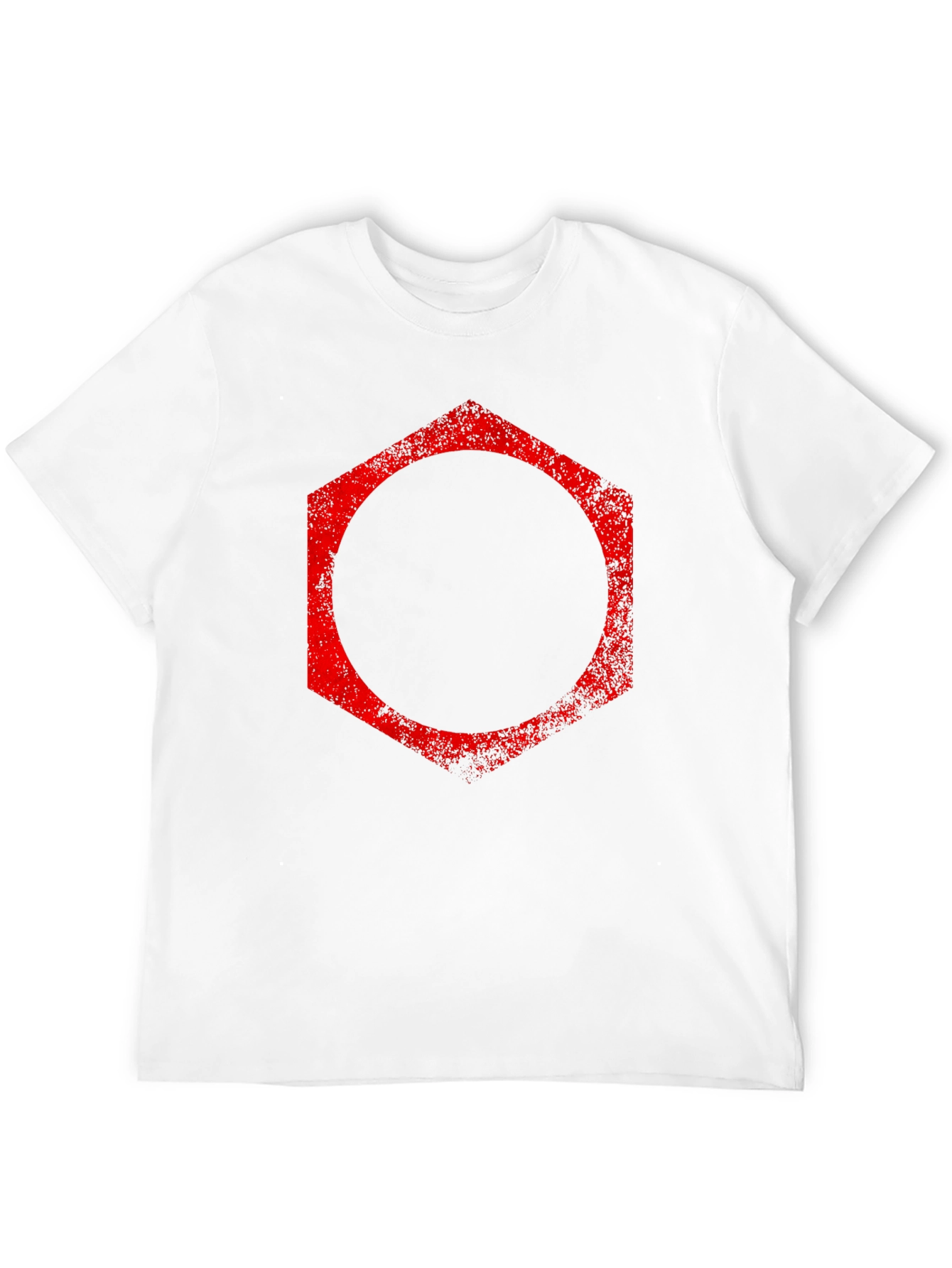 Red Hexagon Graphic Black T-Shirt