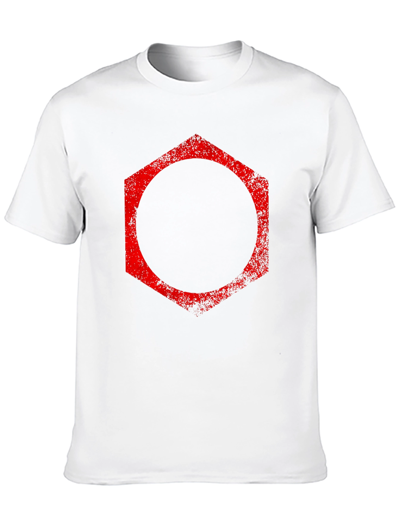 Red Hexagon Graphic Black T-Shirt