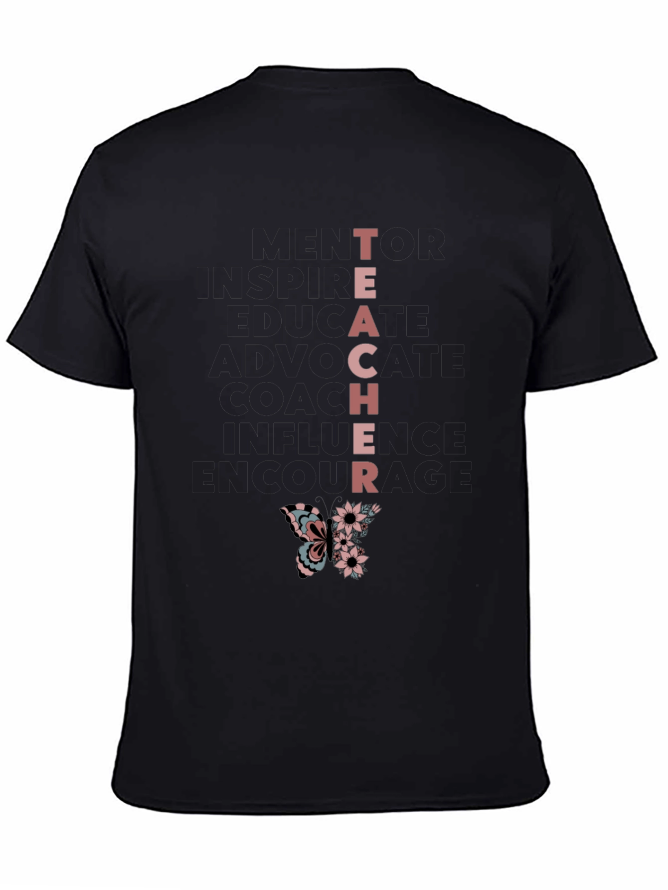 Teacher Butterfly Graphic T-Shirt