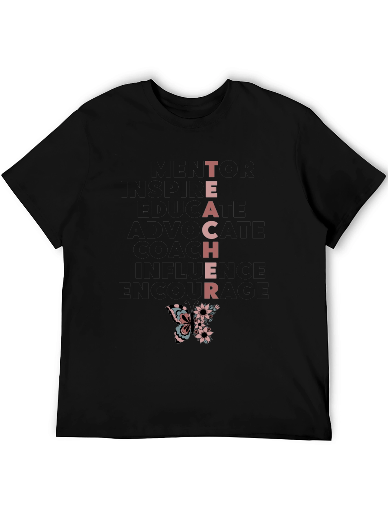 Teacher Butterfly Graphic T-Shirt