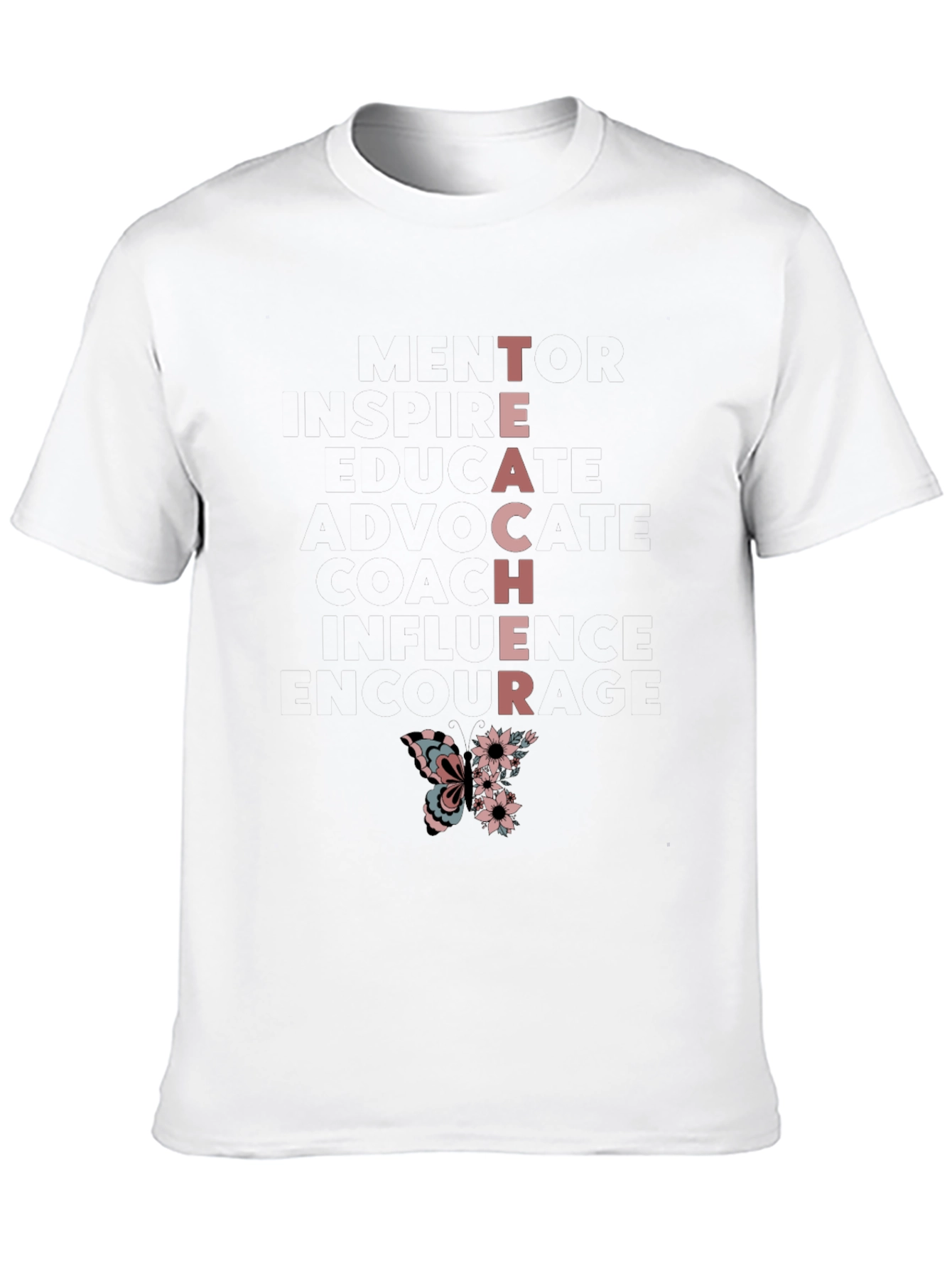 Teacher Butterfly Graphic T-Shirt
