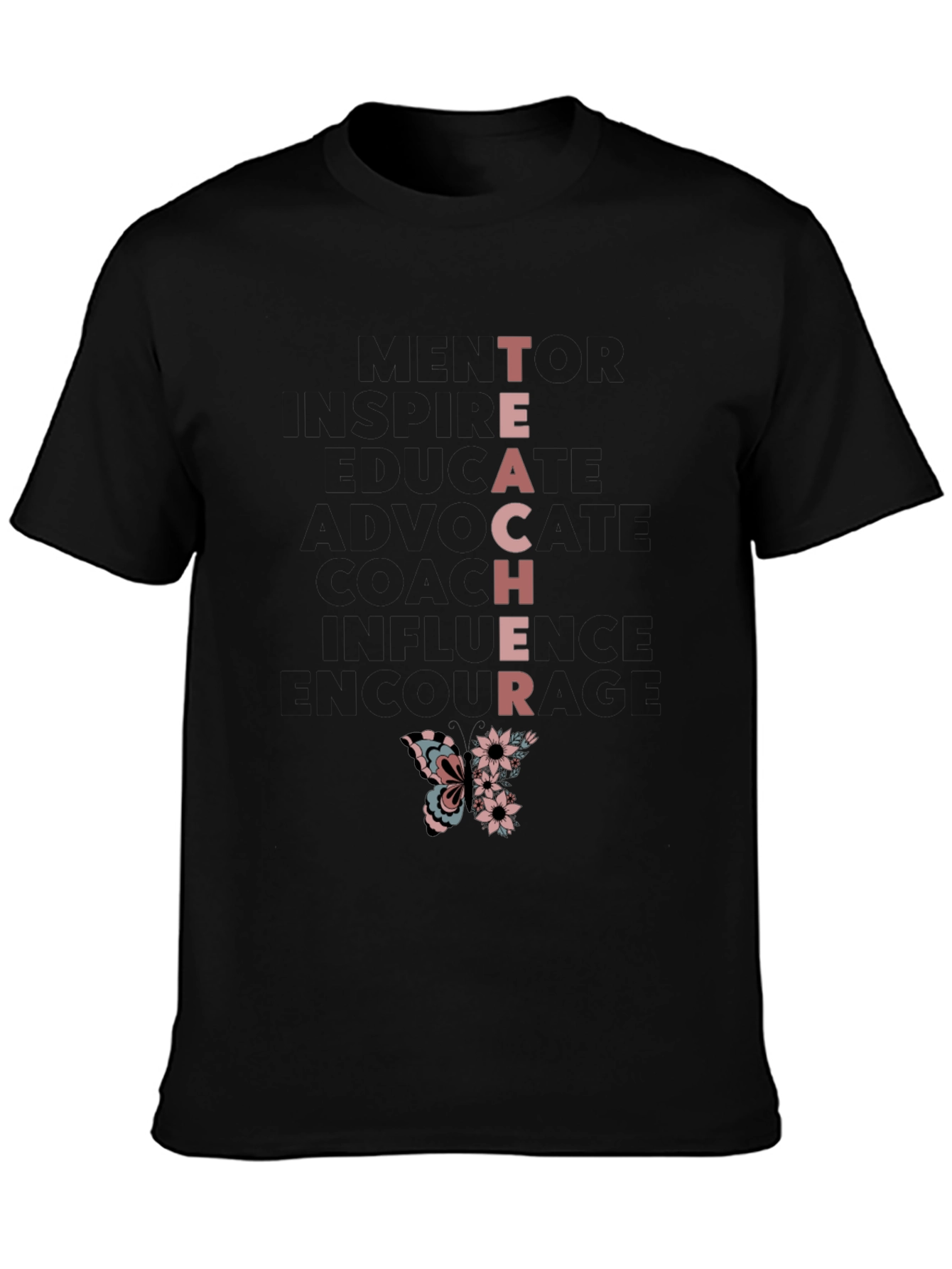 Teacher Butterfly Graphic T-Shirt