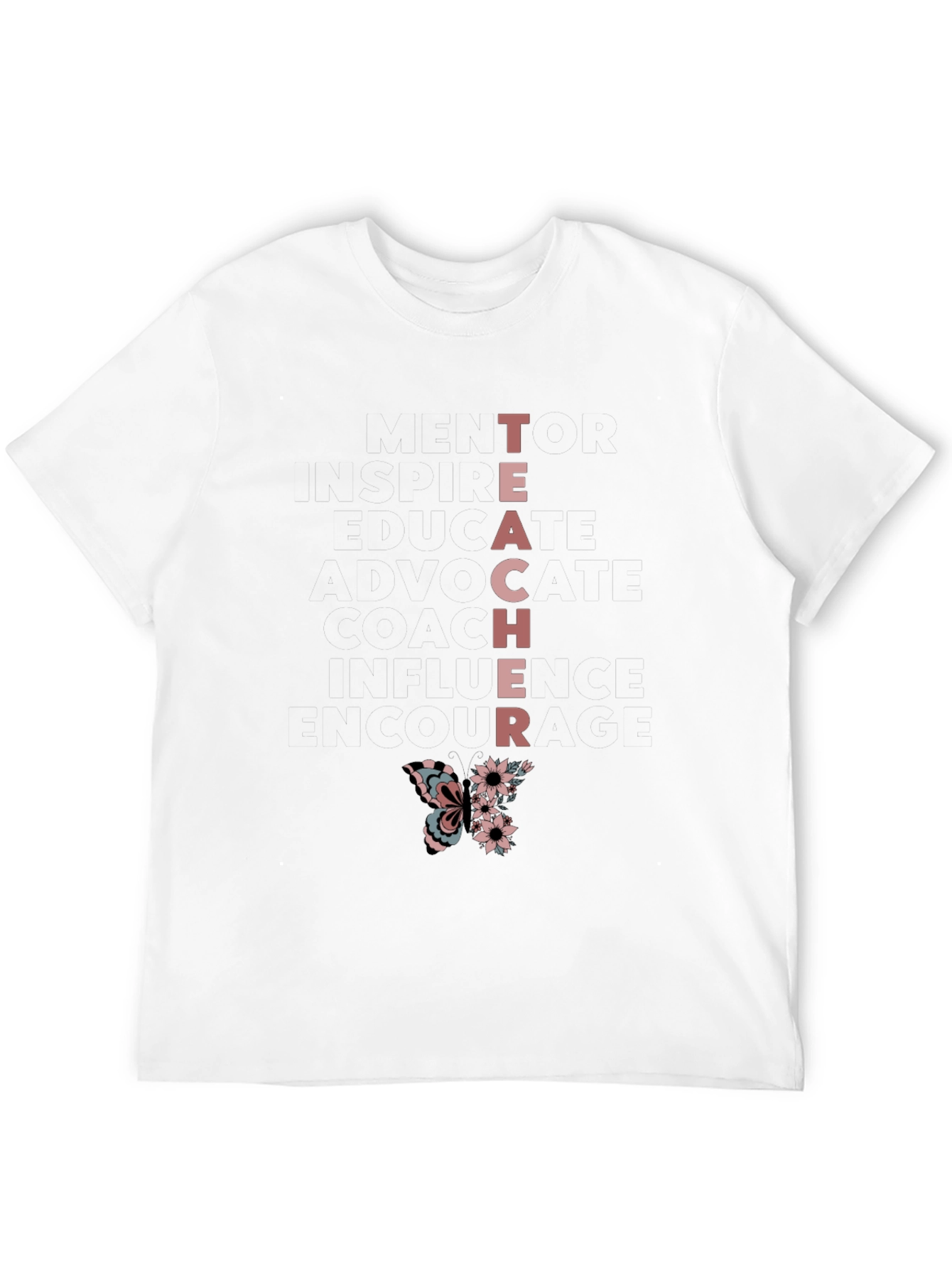Teacher Butterfly Graphic T-Shirt