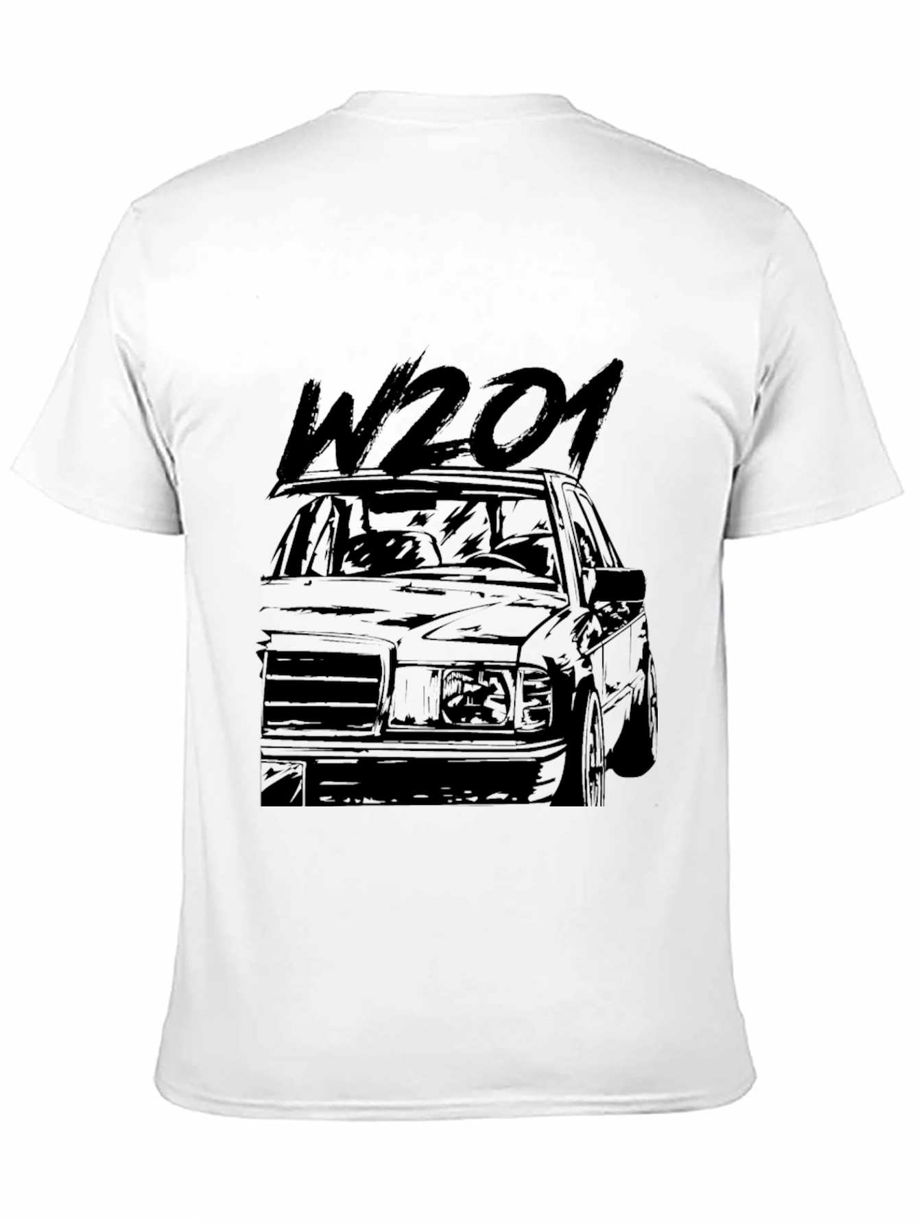 W201 Classic Car Graphic Tee - Black