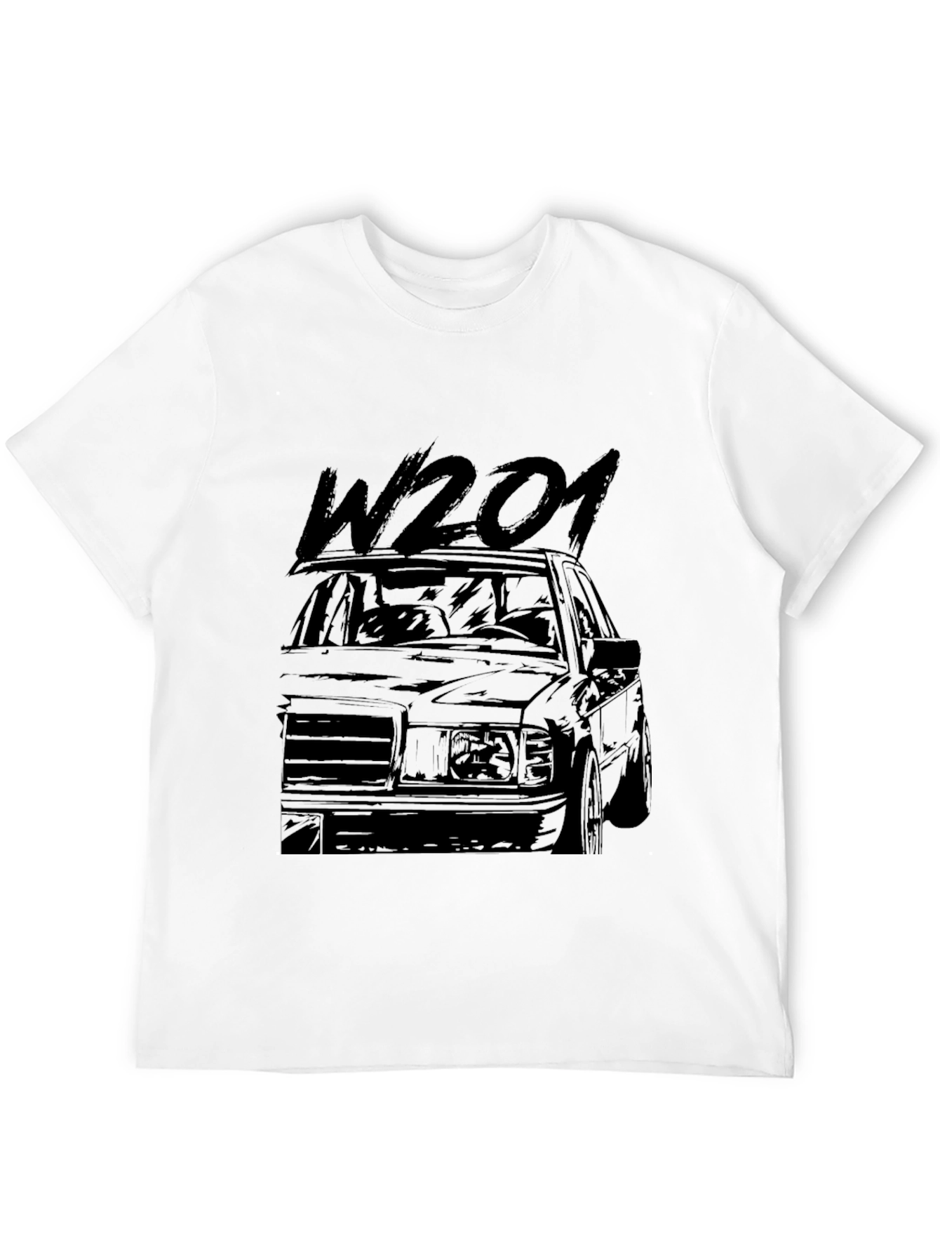 W201 Classic Car Graphic Tee - Black