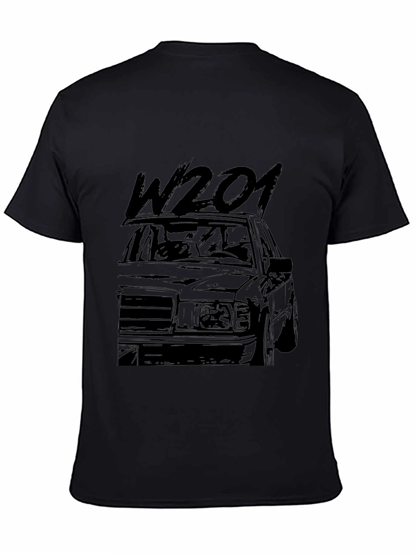 W201 Classic Car Graphic Tee - Black