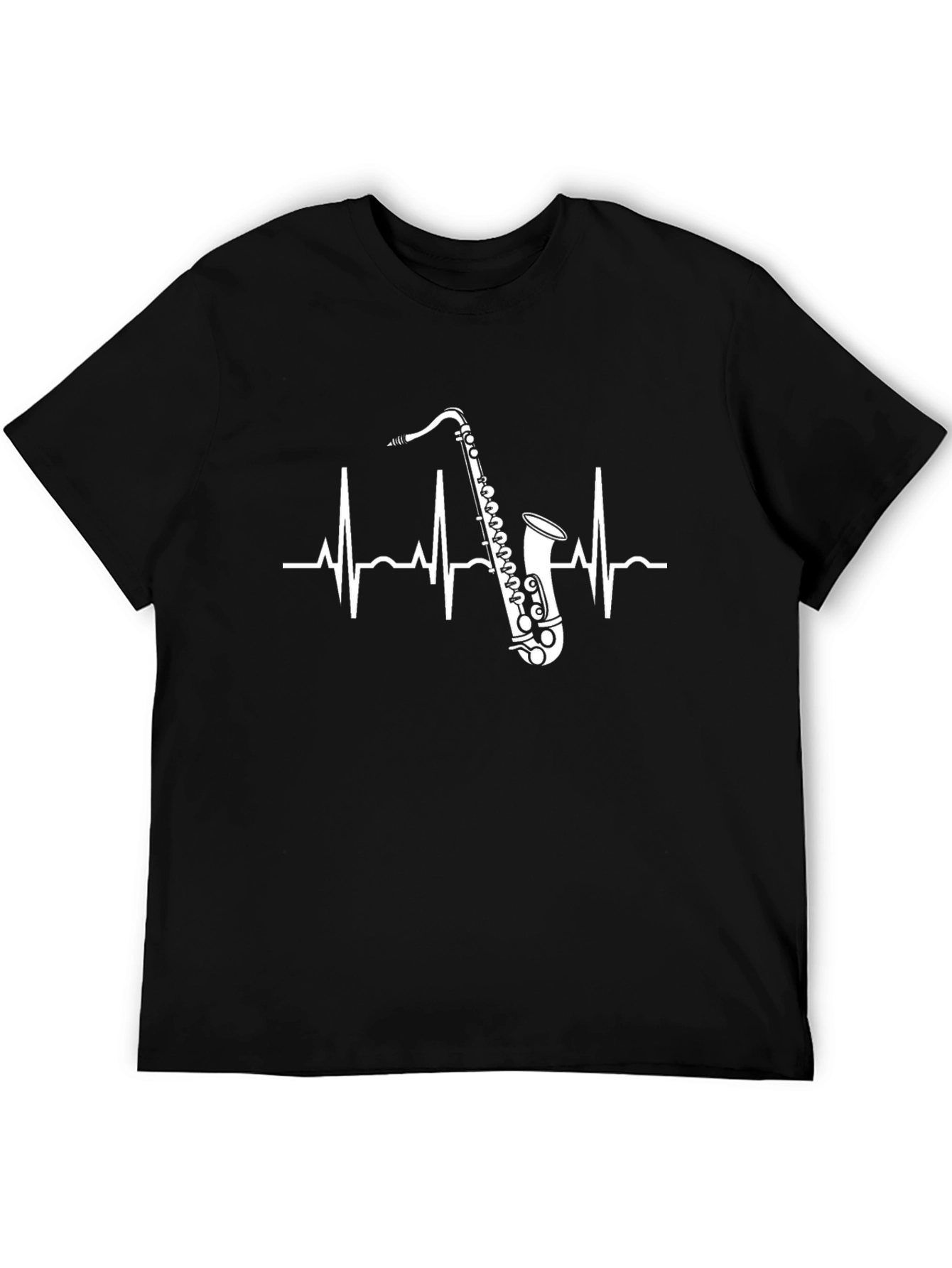 Saxophone Heartbeat Graphic Tee - Musicians Shirt