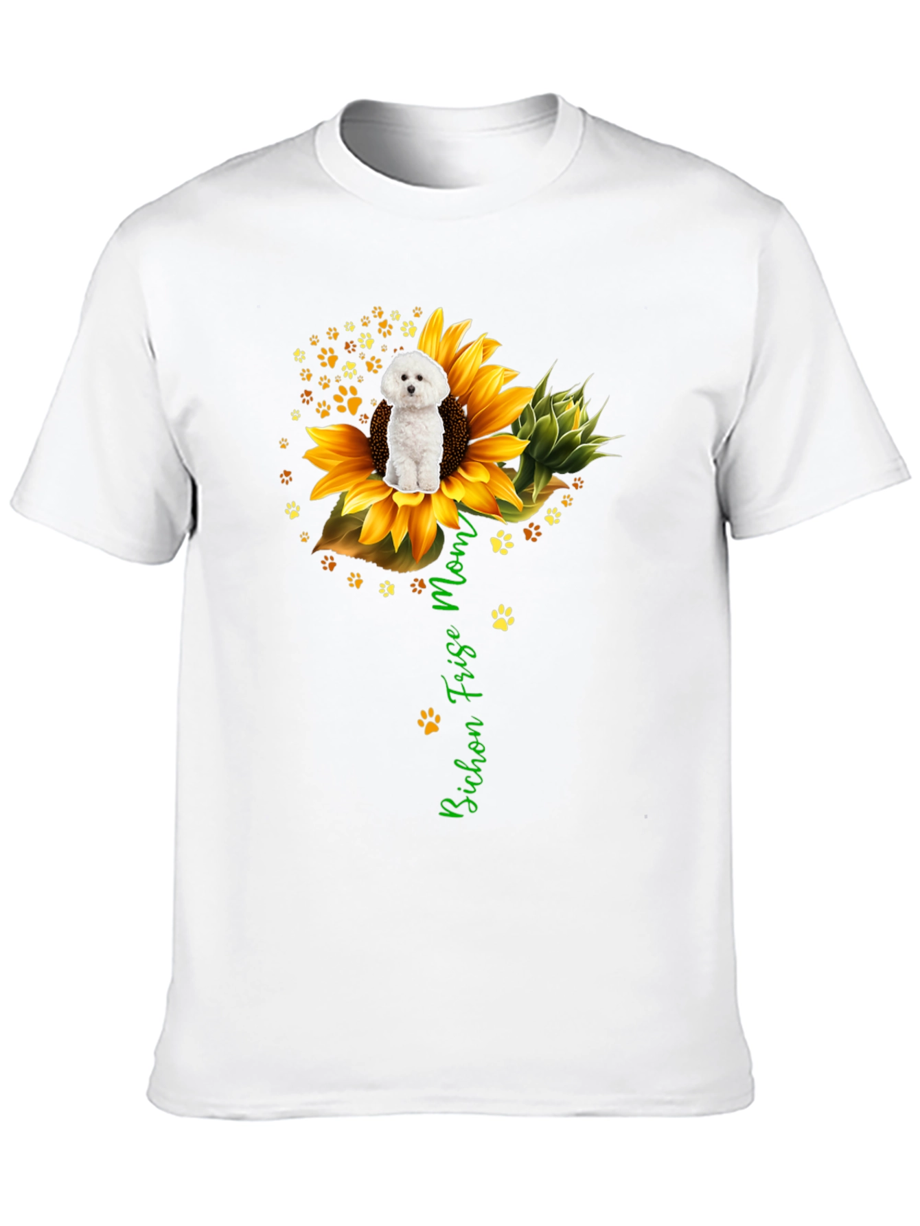 Bichon Frise Mom Sunflower Graphic Tee