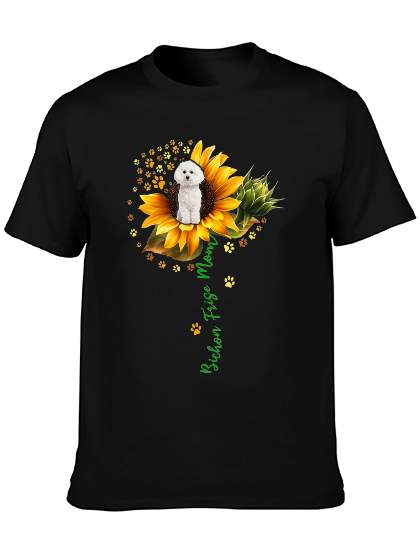 Bichon Frise Mom Sunflower Graphic Tee