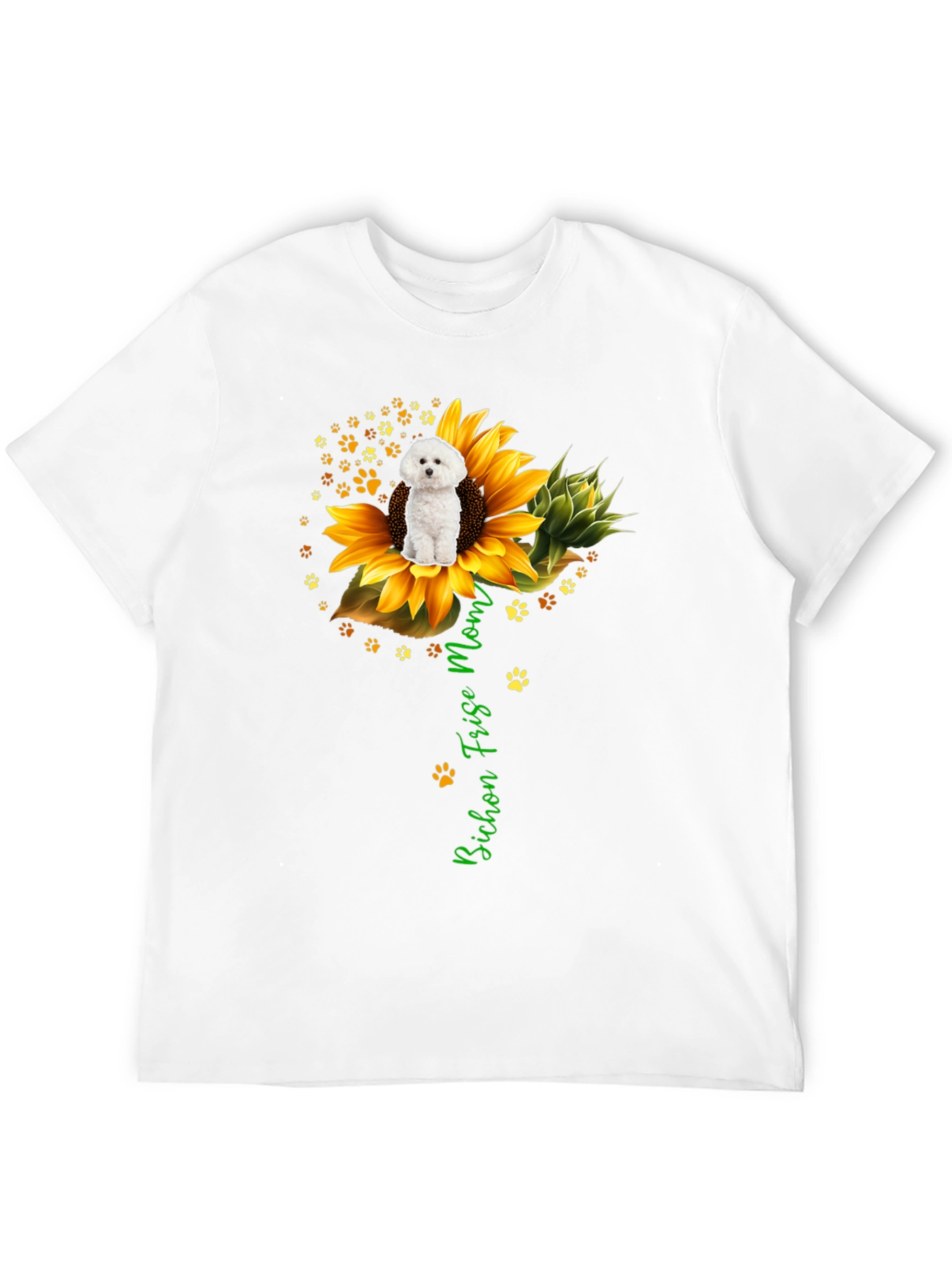 Bichon Frise Mom Sunflower Graphic Tee